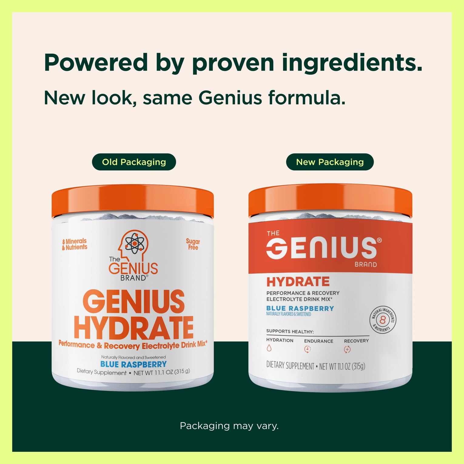 Genius Hydrate – étiquette montrant huit minéraux pour un apport équilibré