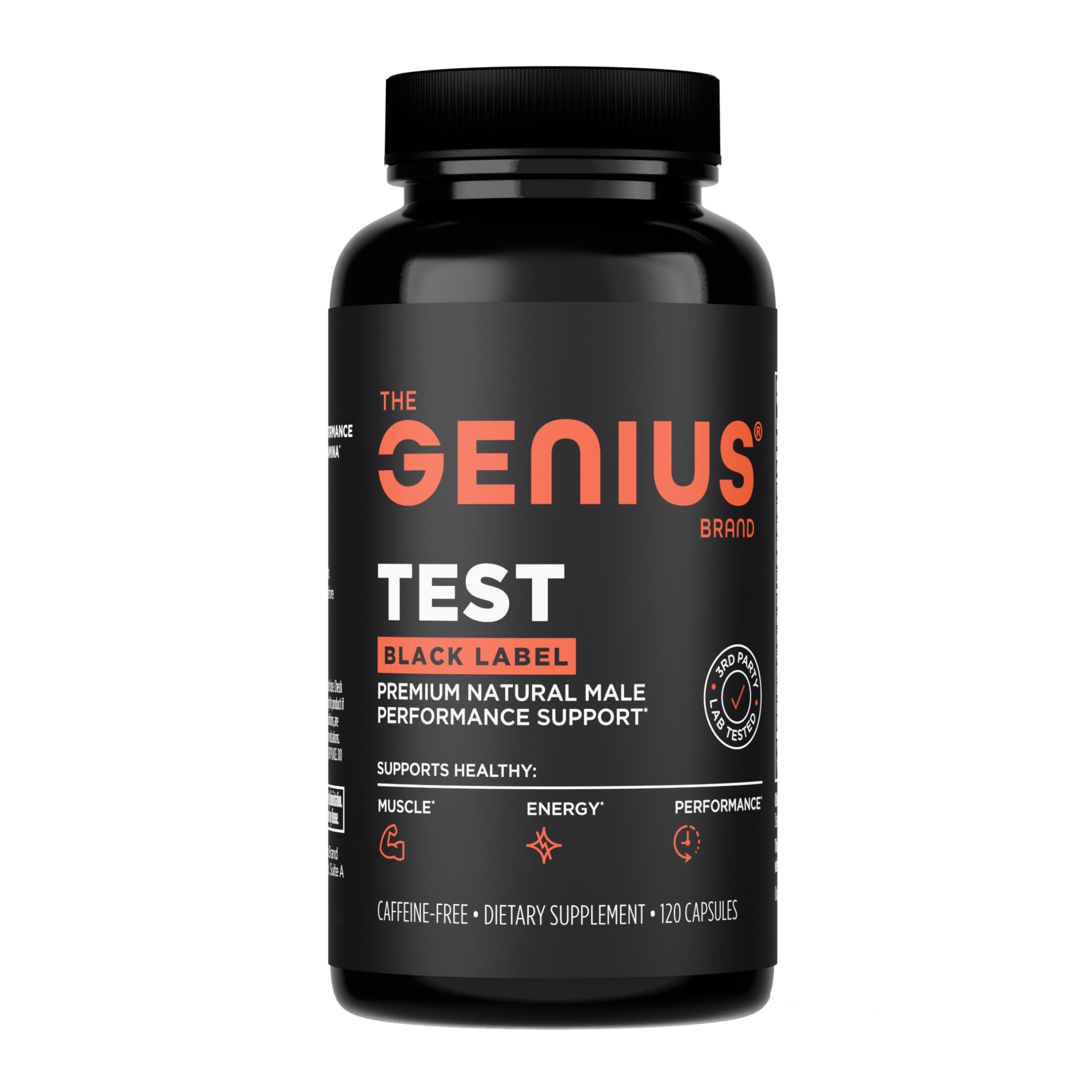 The Genius Brand Test Black Label – Bouteille énergie pour journées actives et focus soutenu.