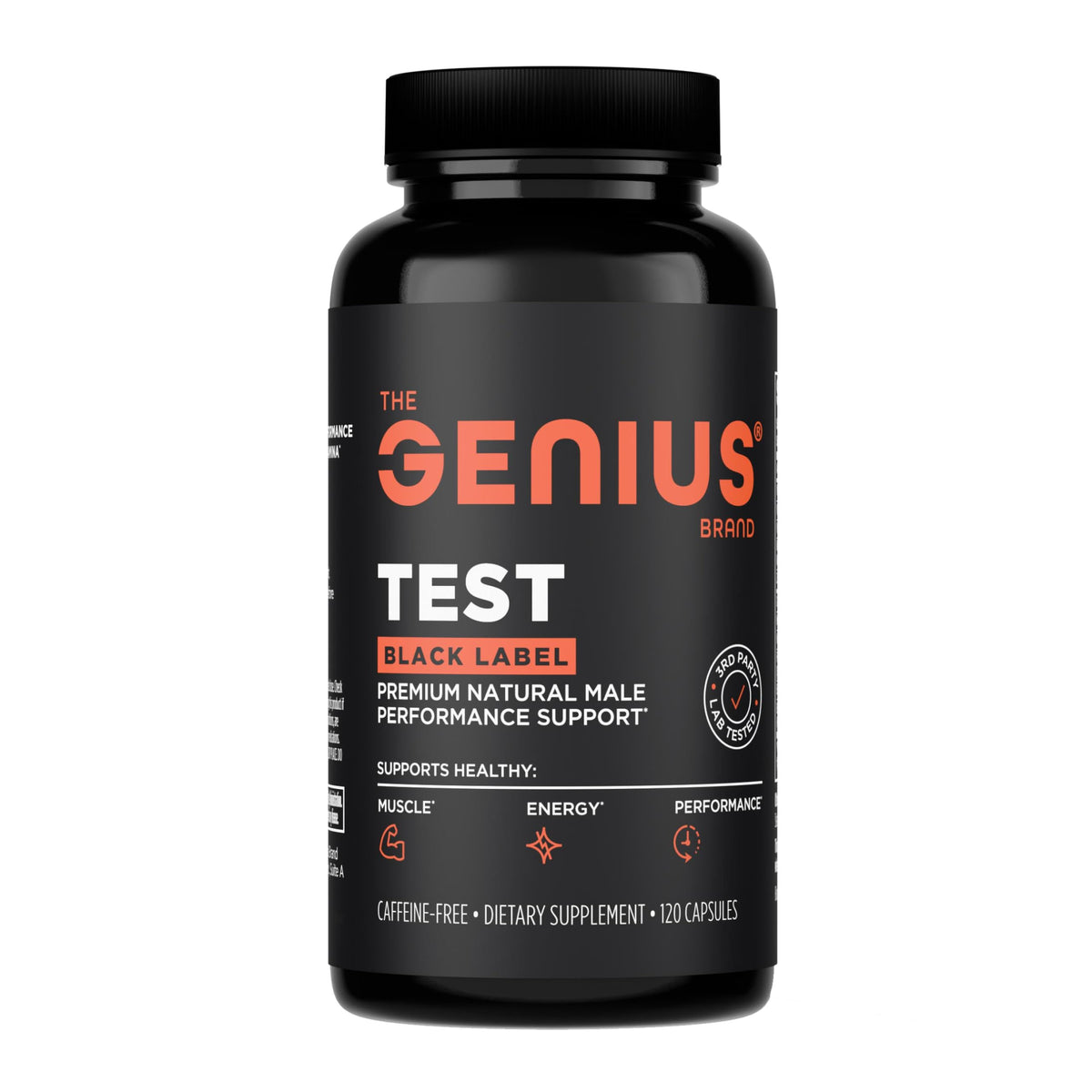 The Genius Brand Test Black Label – Bouteille énergie pour journées actives et focus soutenu.