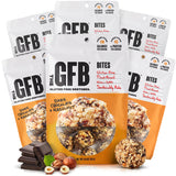 The GFB balles protéinées noisette chocolat noir emballage pratique à emporter.