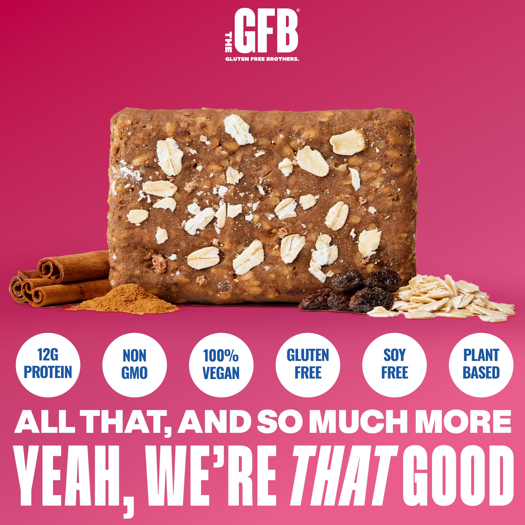 Texture gourmande des barres The GFB avoine raisin pour collation rapide.