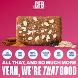 Texture gourmande des barres The GFB avoine raisin pour collation rapide.