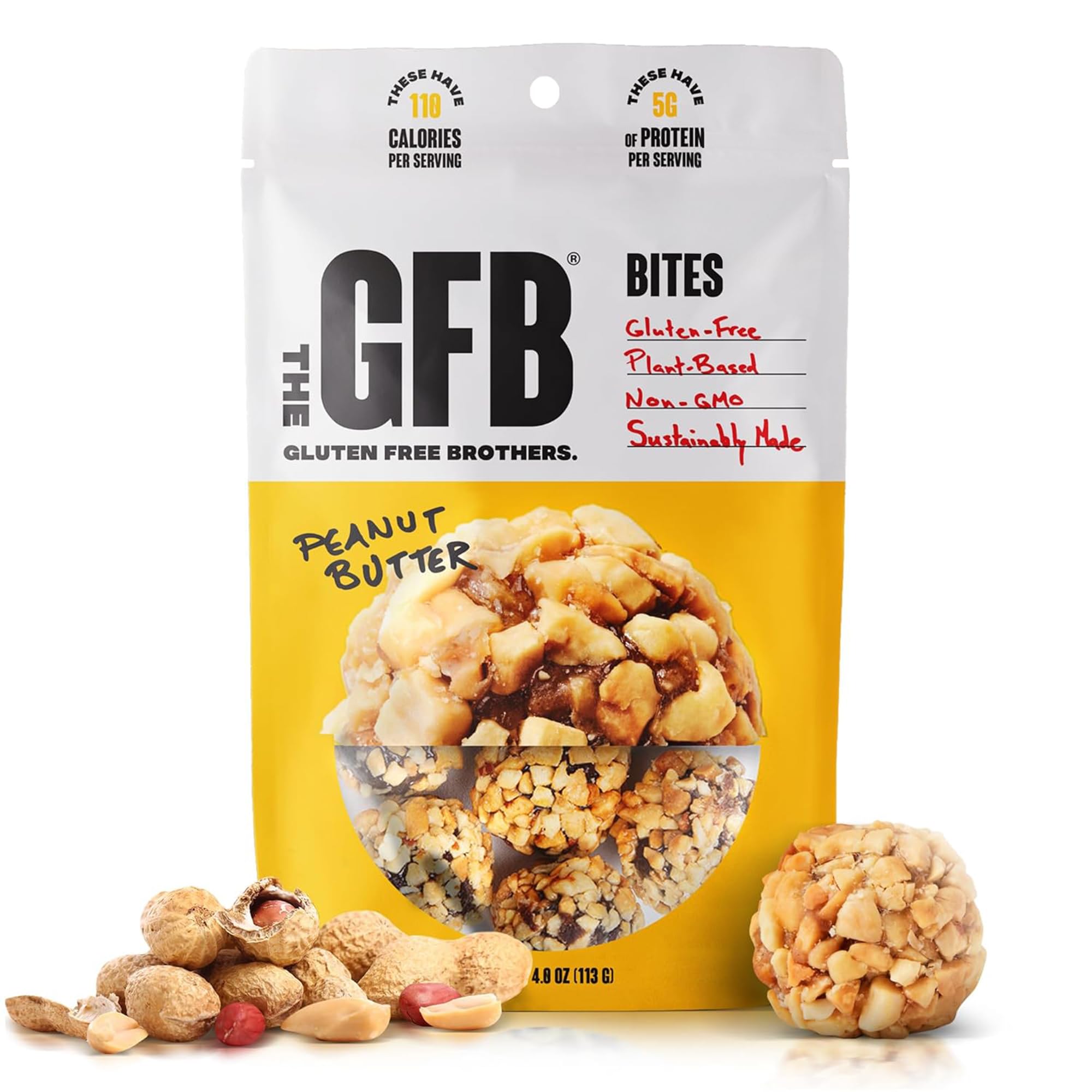 The GFB boules proteines beurre cacahuete, texture croquante et energie durable.