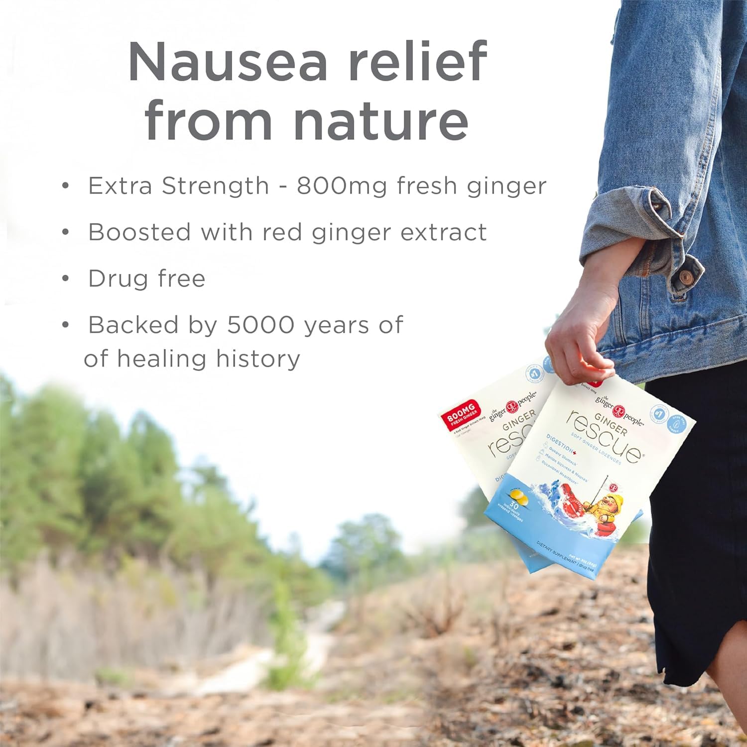 Etiquette propre Ginger Rescue sans artificiels et sans OGM