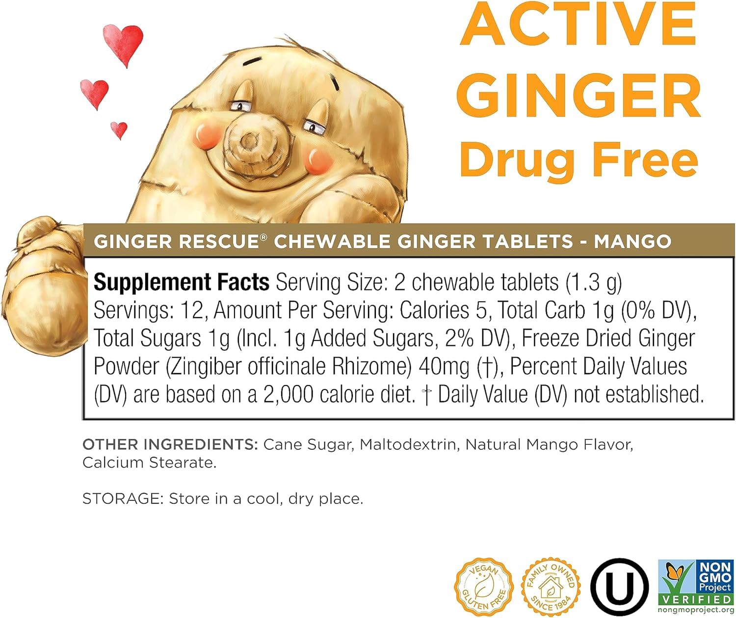 Boîte pratique pour les déplacements, Ginger Rescue mangue, sans effort.