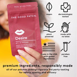 Extraits de reishi et maca dans The Good Patch Desire.