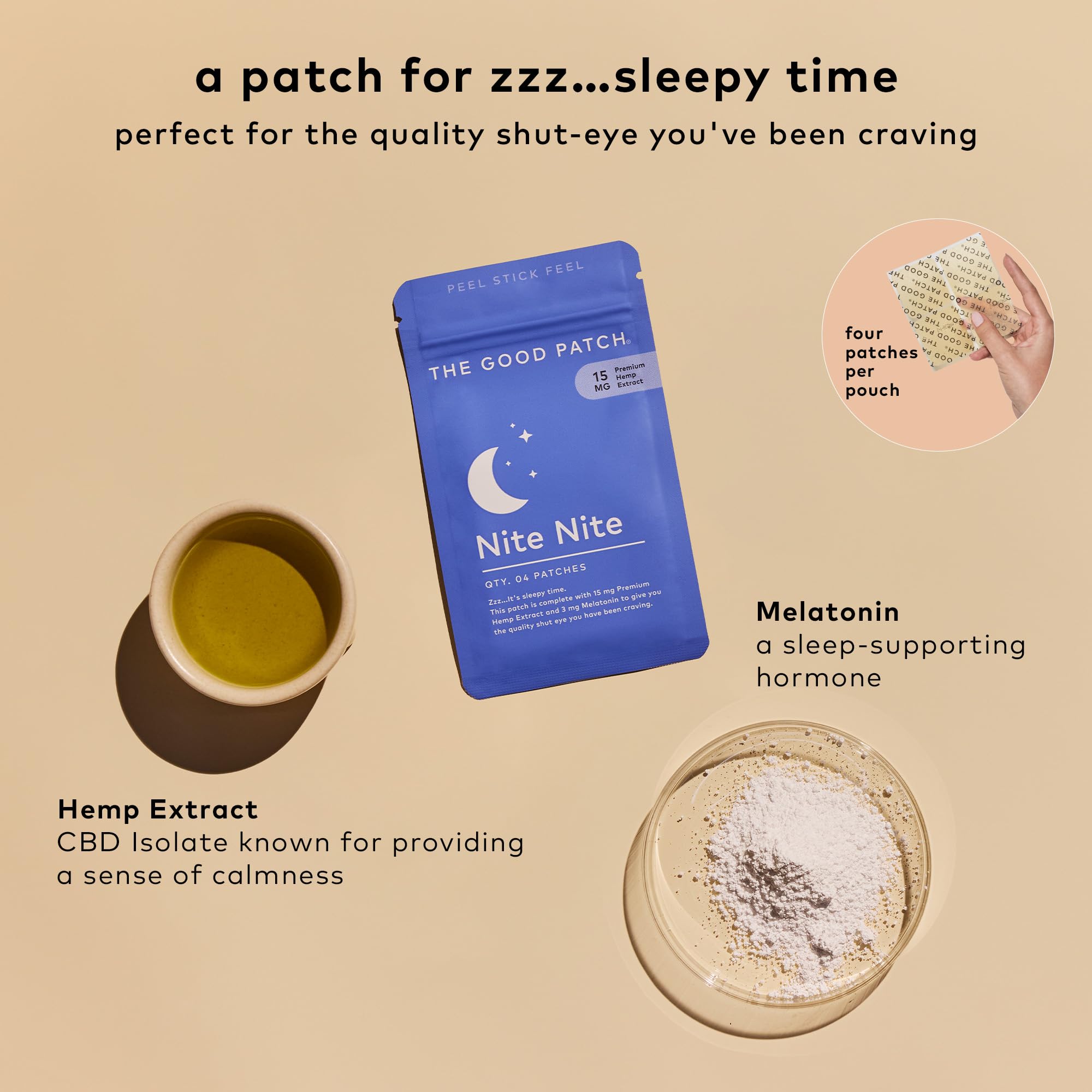 Pansement Nite Nite The Good Patch diffuse calmement ses actifs pendant le sommeil.