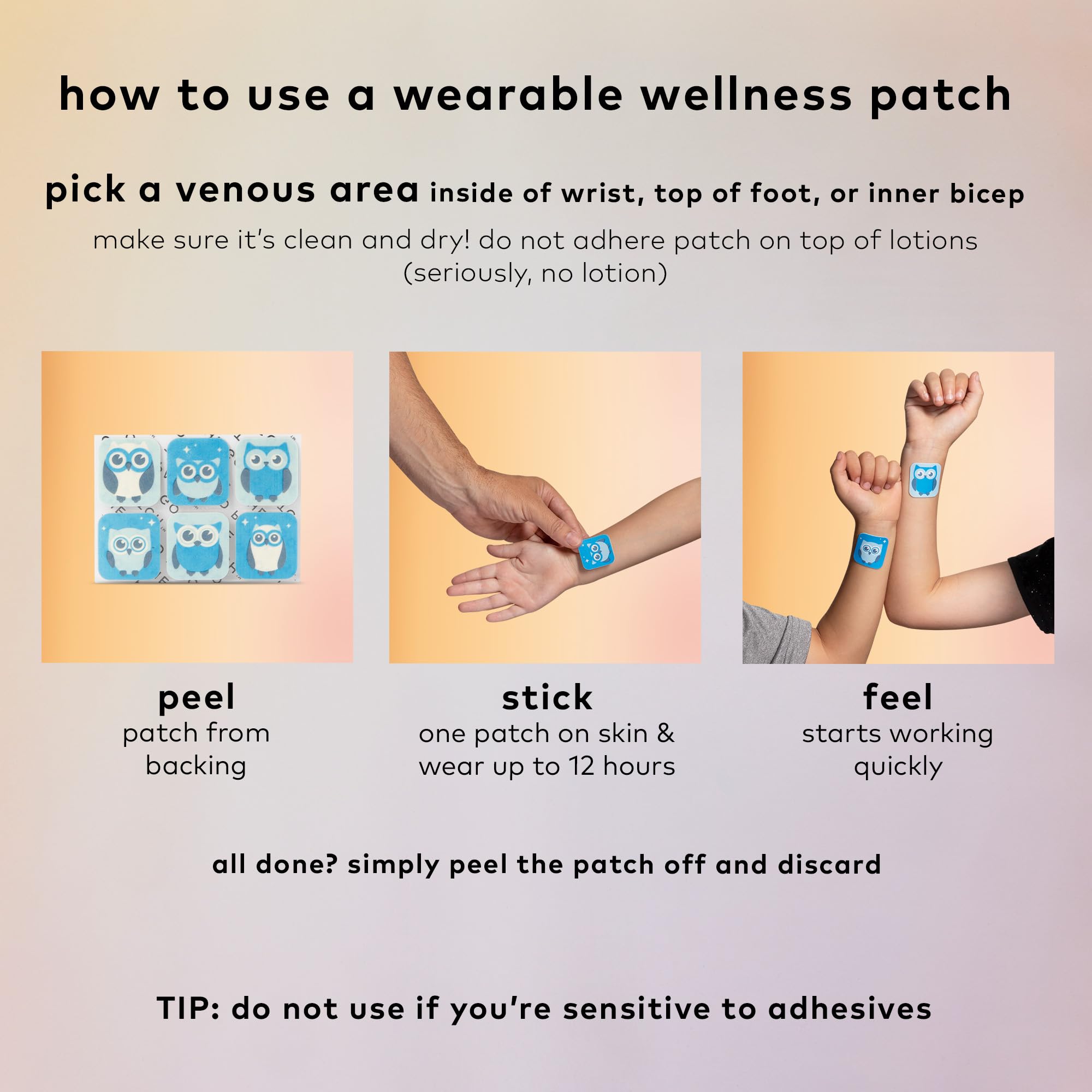 The Good Patch Nite Owl, usage adapté aux enfants et aux routines nocturnes.