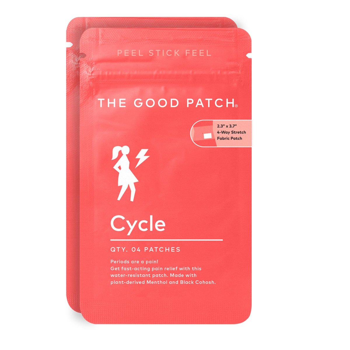 The Good Patch pansement cycle menthol: soulagement ciblé grâce au menthol.