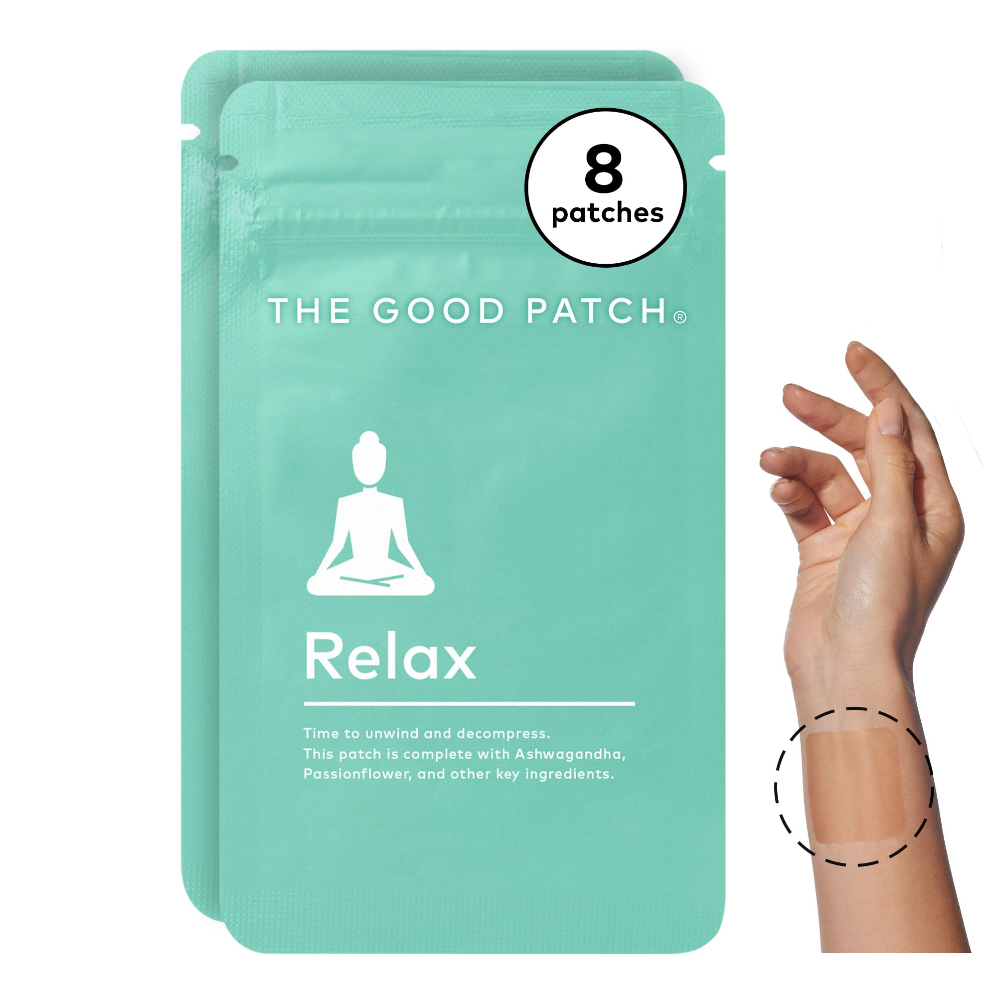 The Good Patch Relax, emballage élégant et discret pour usage en déplacement.