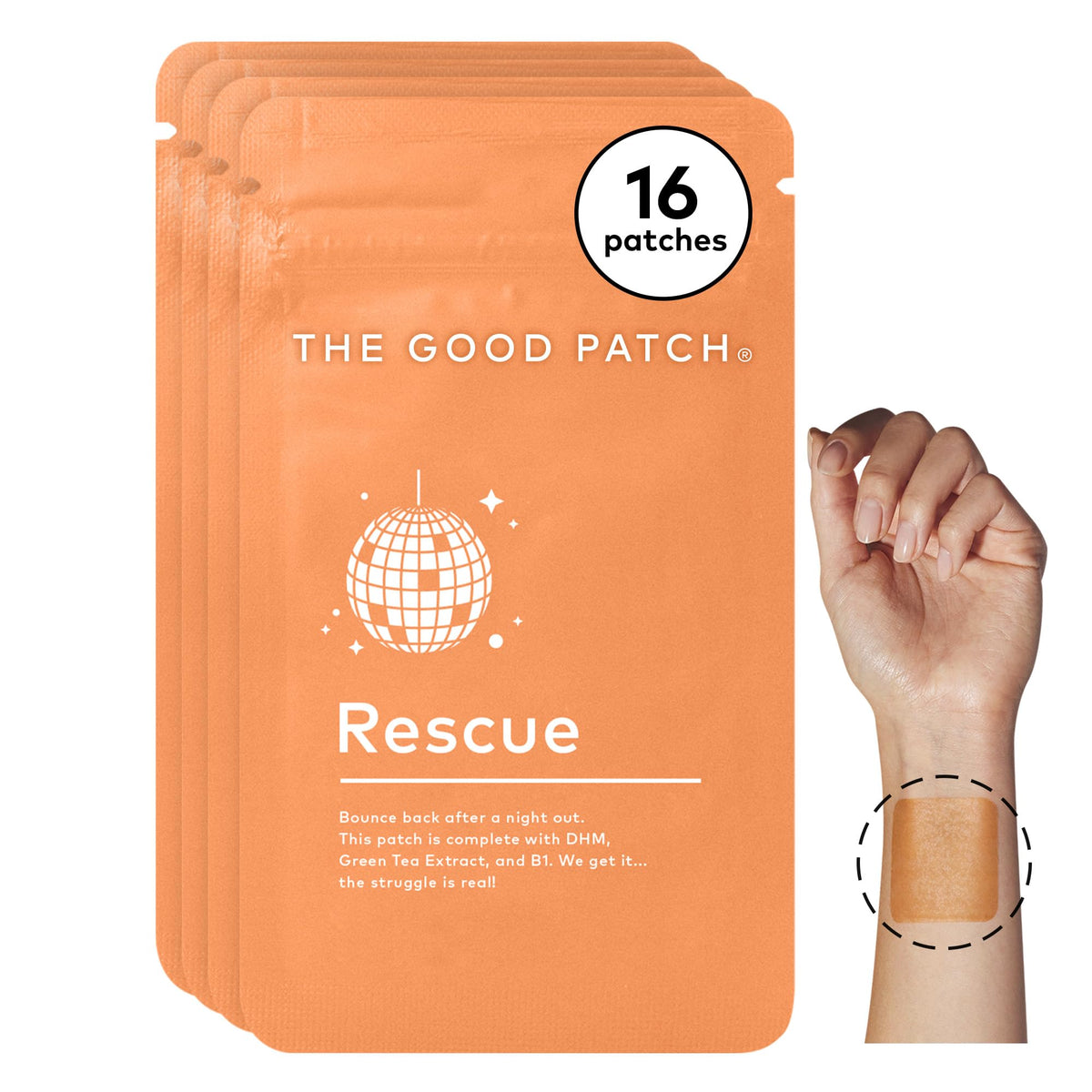 The Good Patch Rescue Patch apres soirée, soutien potentiel après une sortie nocturne