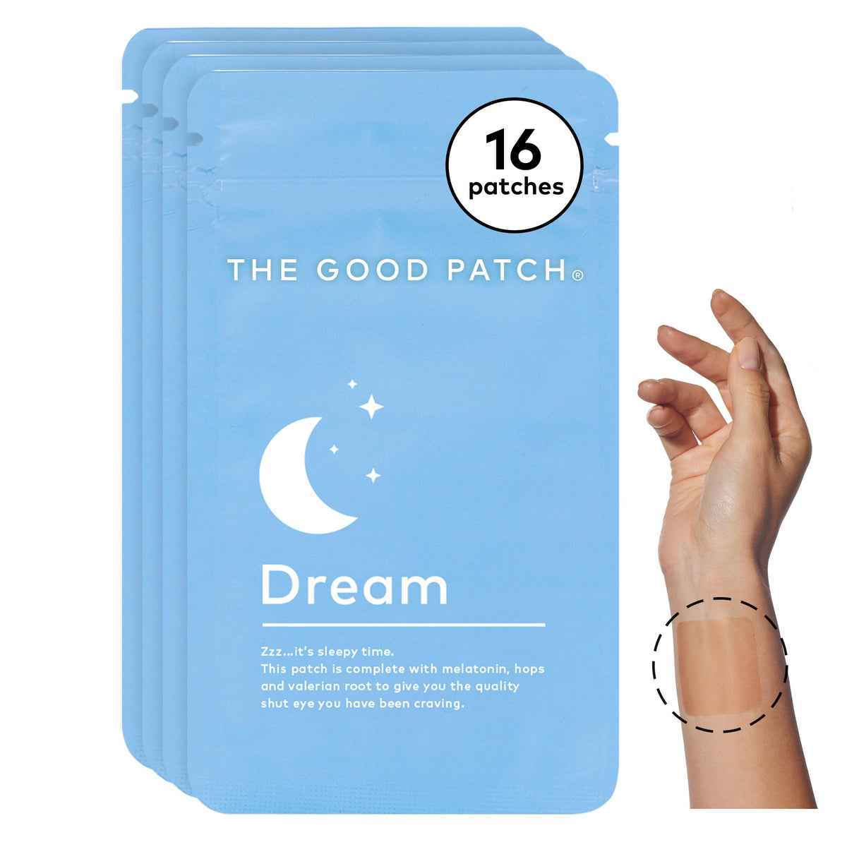 The Good Patch sommeil patch sur peau pour une détente nocturne.