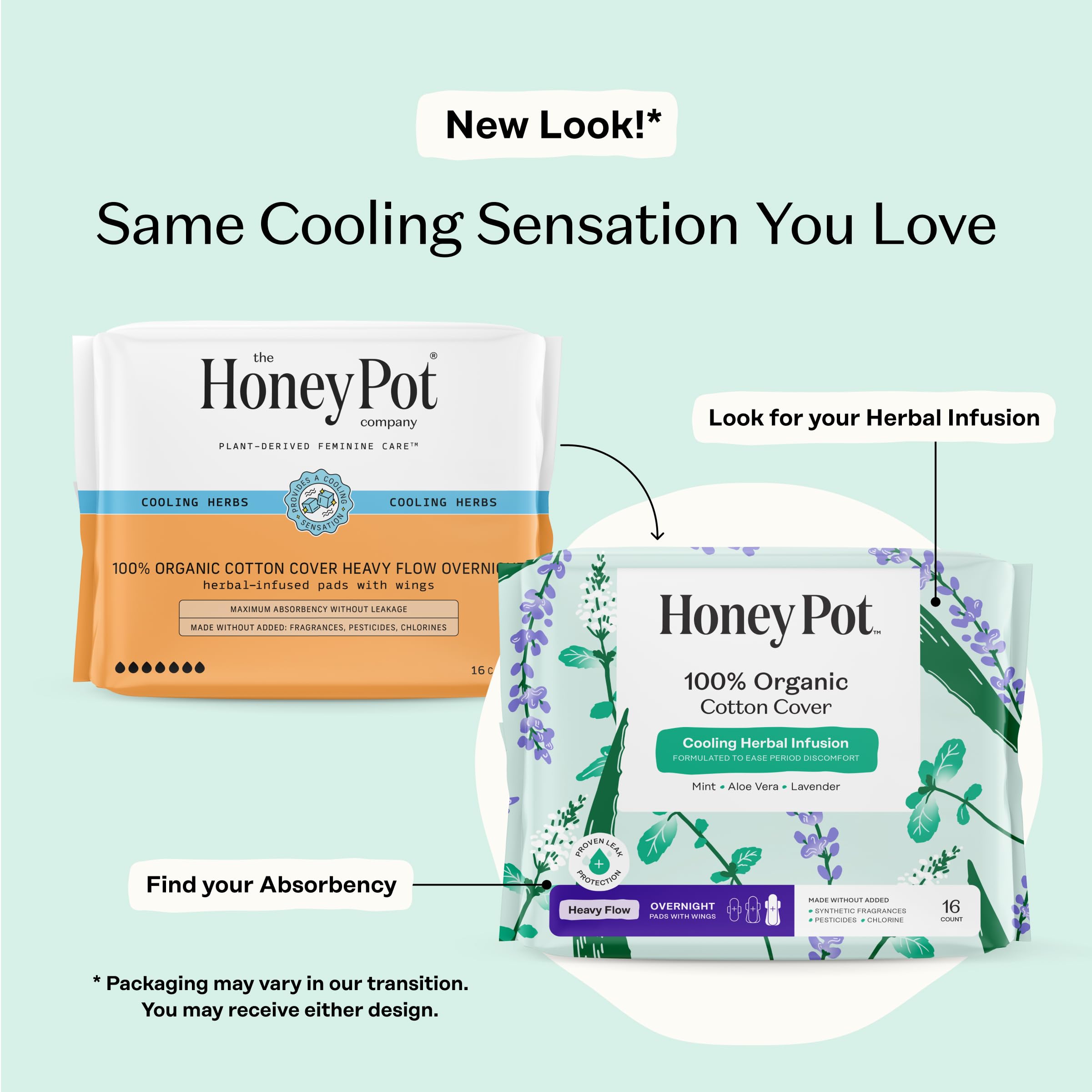 Serviette nocturne à absorption élevée pour flux important par The Honey Pot Company