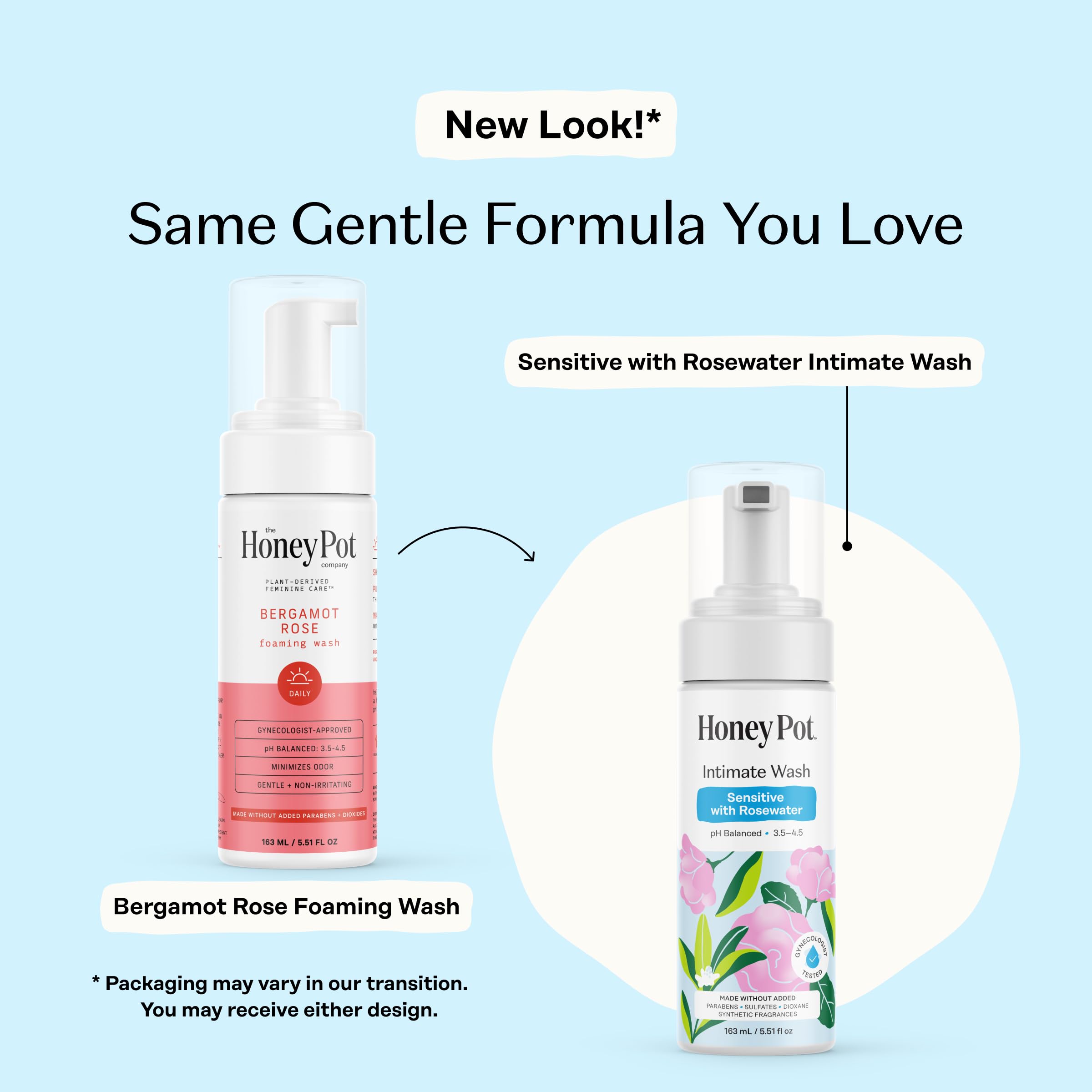 The Honey Pot Company lavage intime quotidien, formulation adaptée aux peaux sensibles et hydratantes.