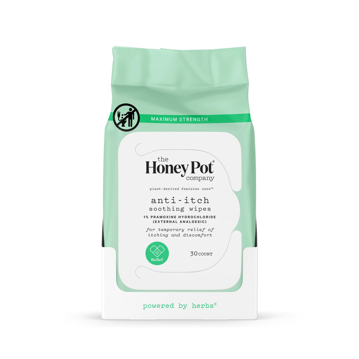 The Honey Pot Company lingettes anti-démangeaisons, soulagement rapide et hydratation délicate.