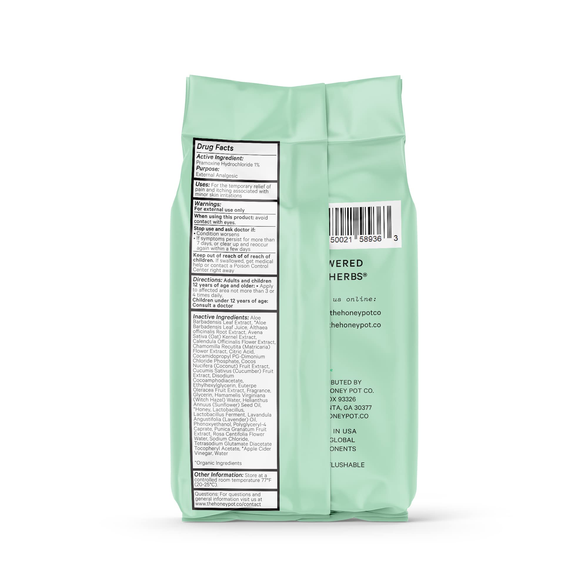 The Honey Pot Company lingettes formule herbes apaisante.