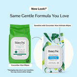 Lingettes The Honey Pot Concombre Aloe, hydratation douce pour la peau sensible.