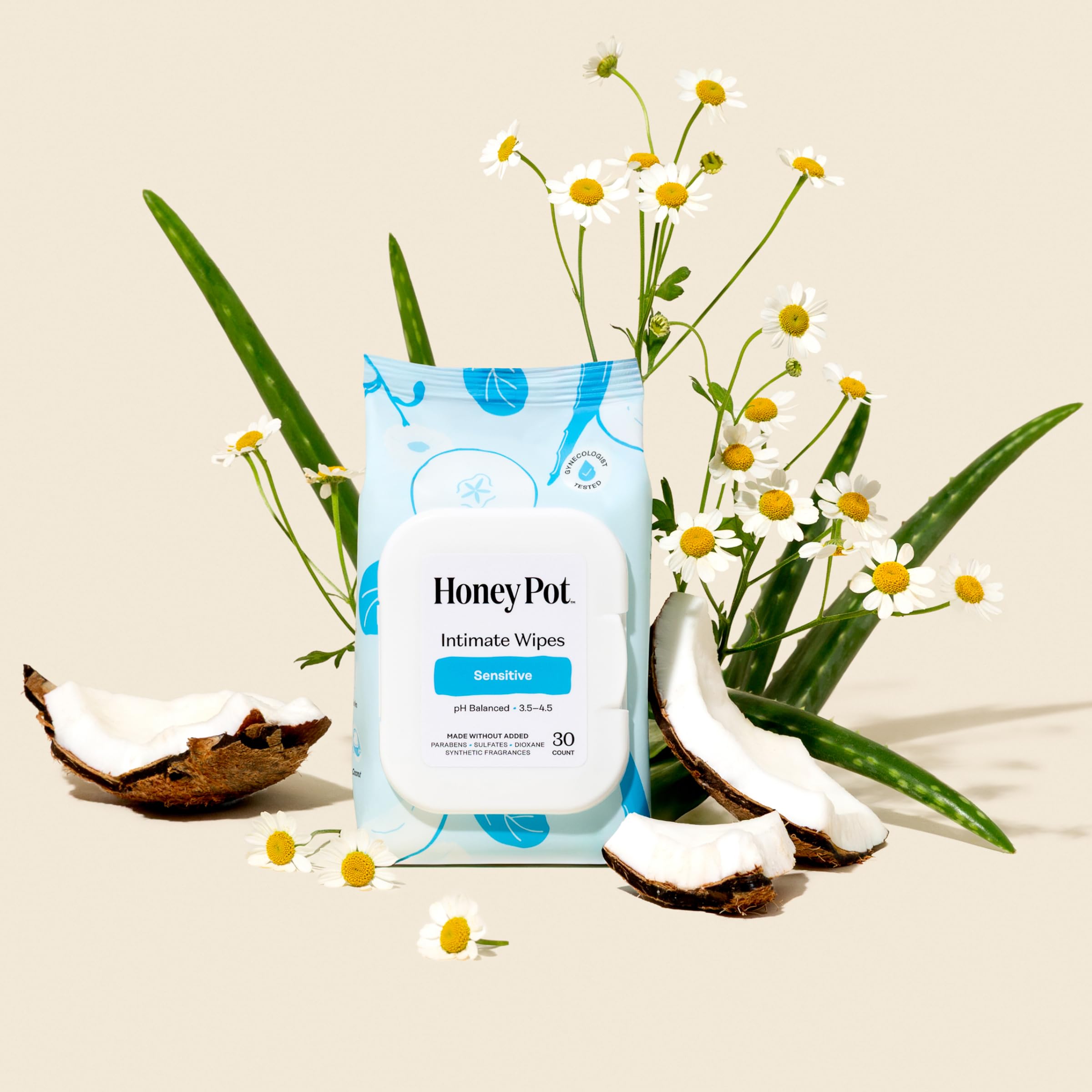 Utilisation quotidienne The Honey Pot pour une sensation propre et fraîche.