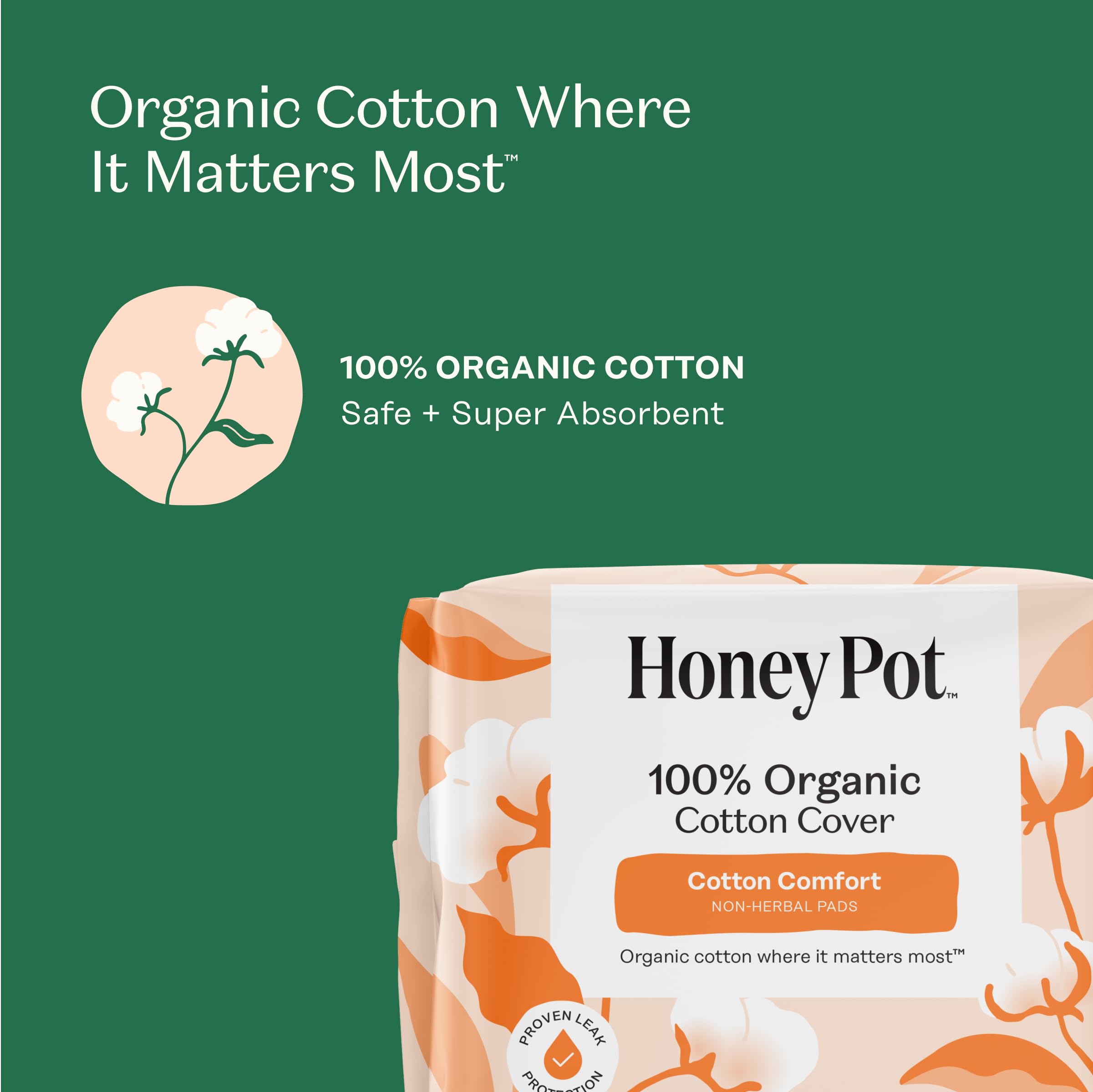 The Honey Pot Company noyau absorbant en pulpe avec ailes.