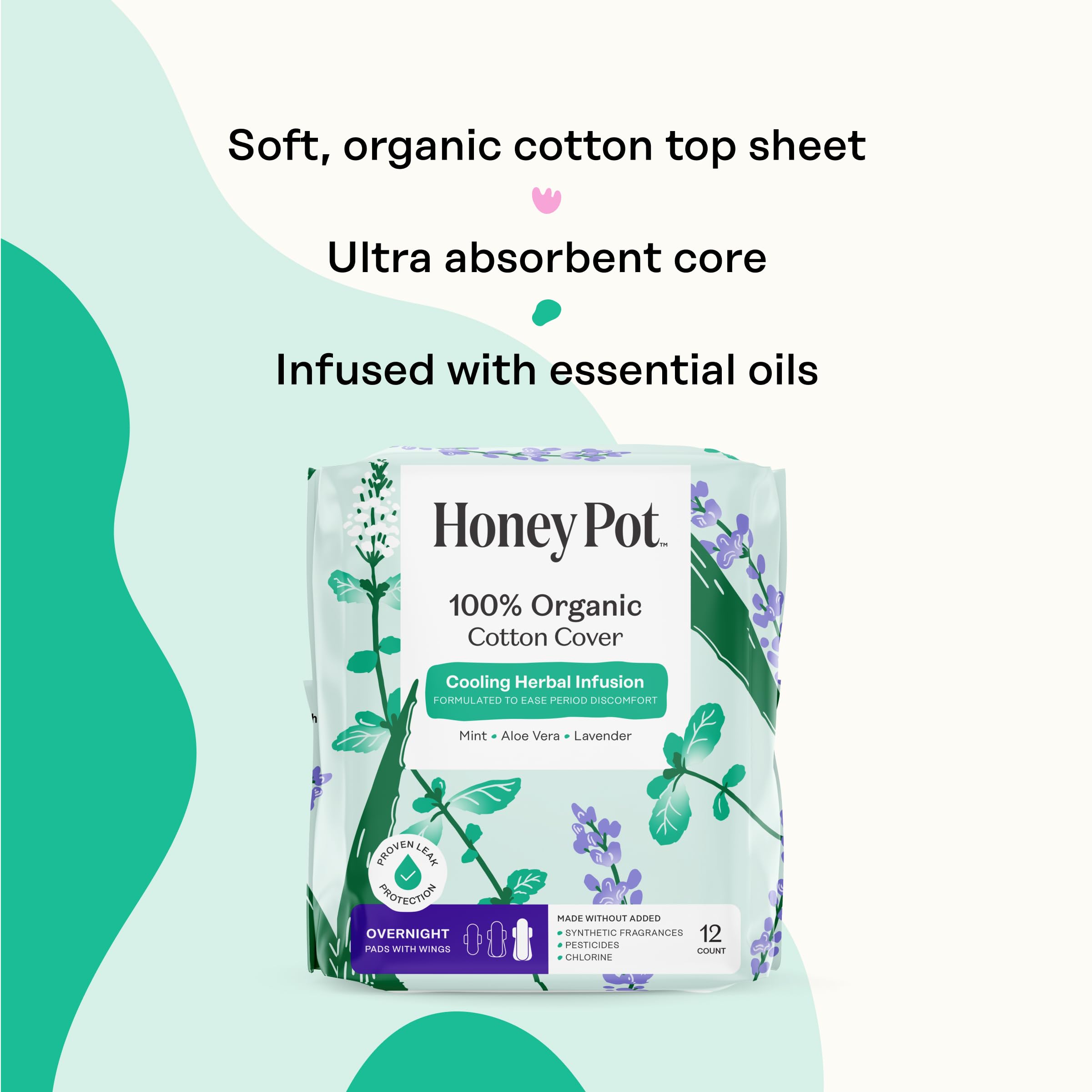 The Honey Pot Compagnie - noyau absorbant en pulpe de bois avec ailes pour fuite maîtrisée