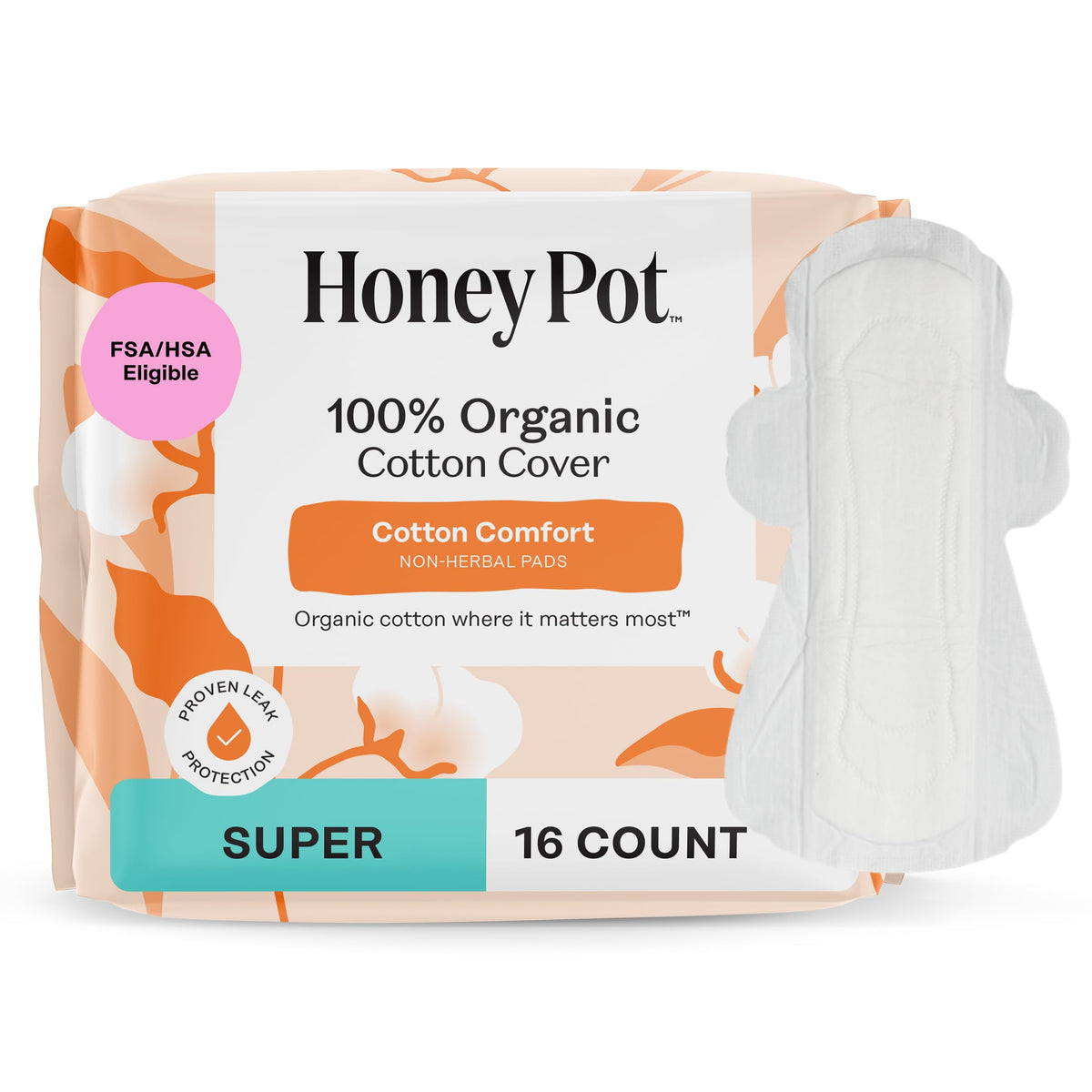 The Honey Pot Company serviettes sans huiles essentielles avec ailes, pack pratique.