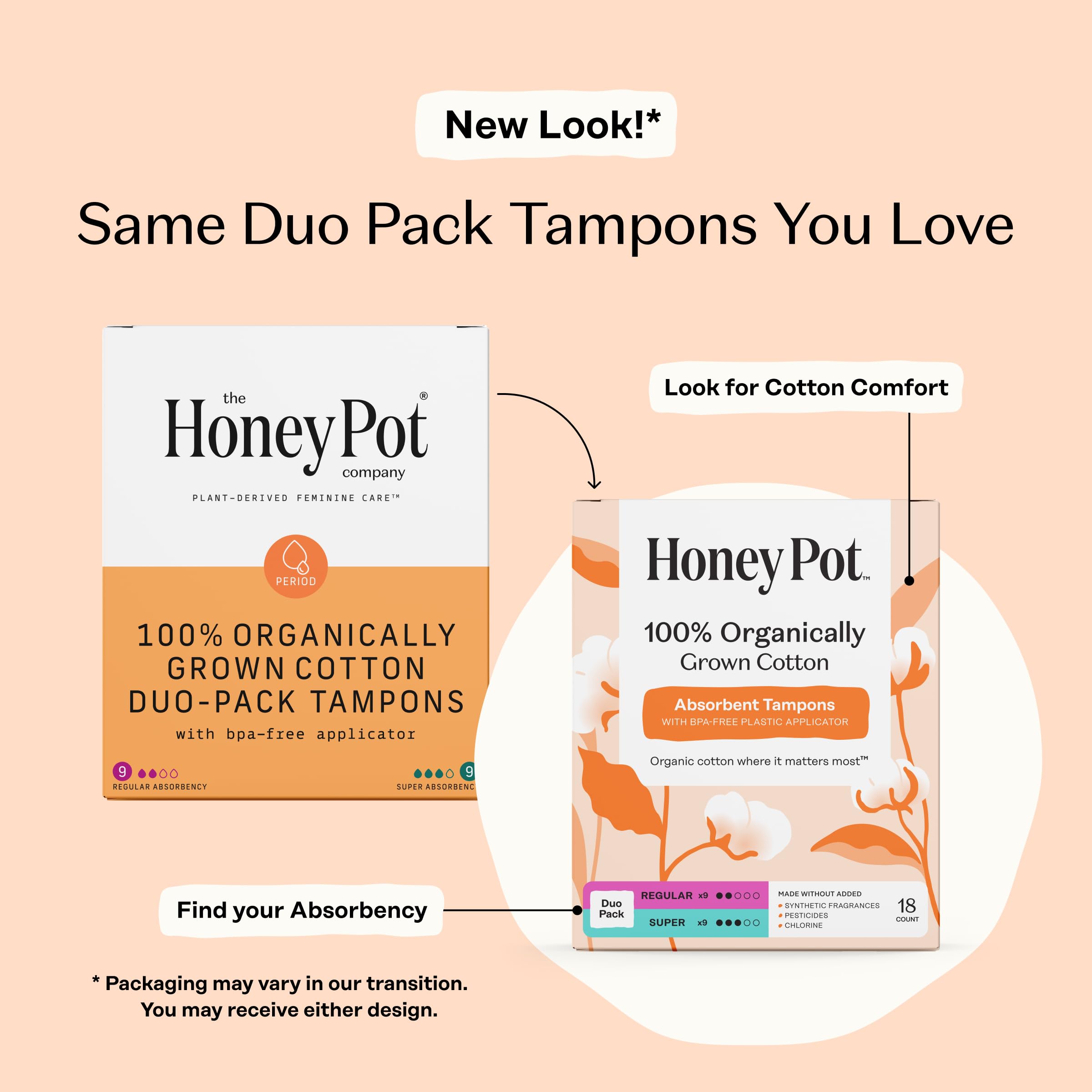 Tampon The Honey Pot régulier en coton bio pour protection naturelle