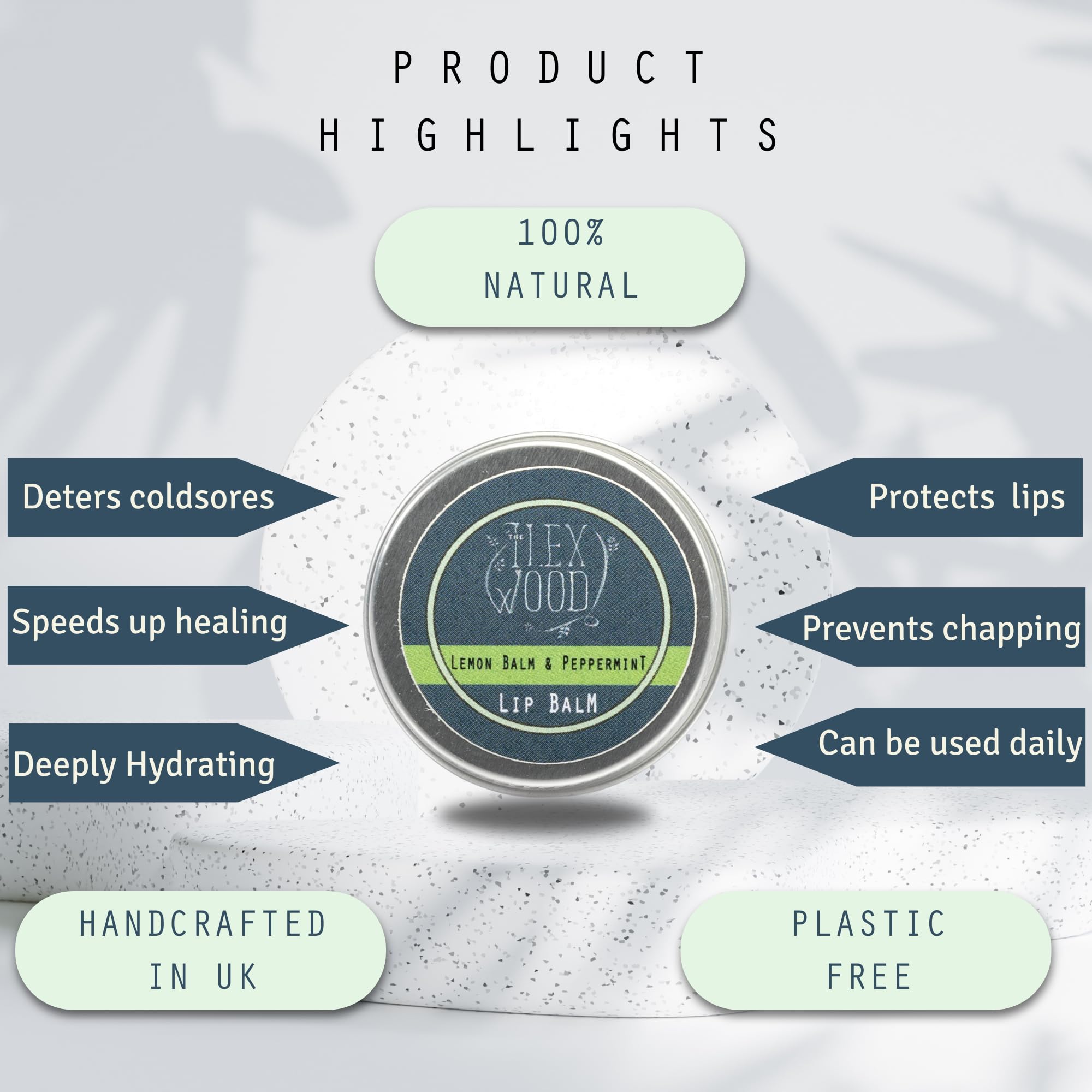 The Ilex Wood application douce pour routine lèvres jour et nuit.