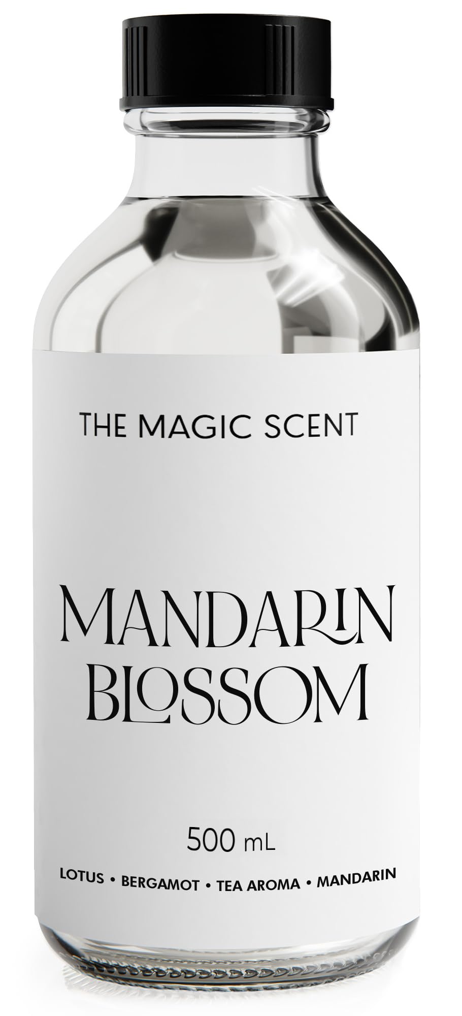 The Magic Scent Mandarin Blossom – bouteille 500 ml, diffusion soutenue pour salon lumineux.