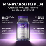 Tableau des vitamines MANETABOLISM Plus, présentation de 13 nutriments utiles