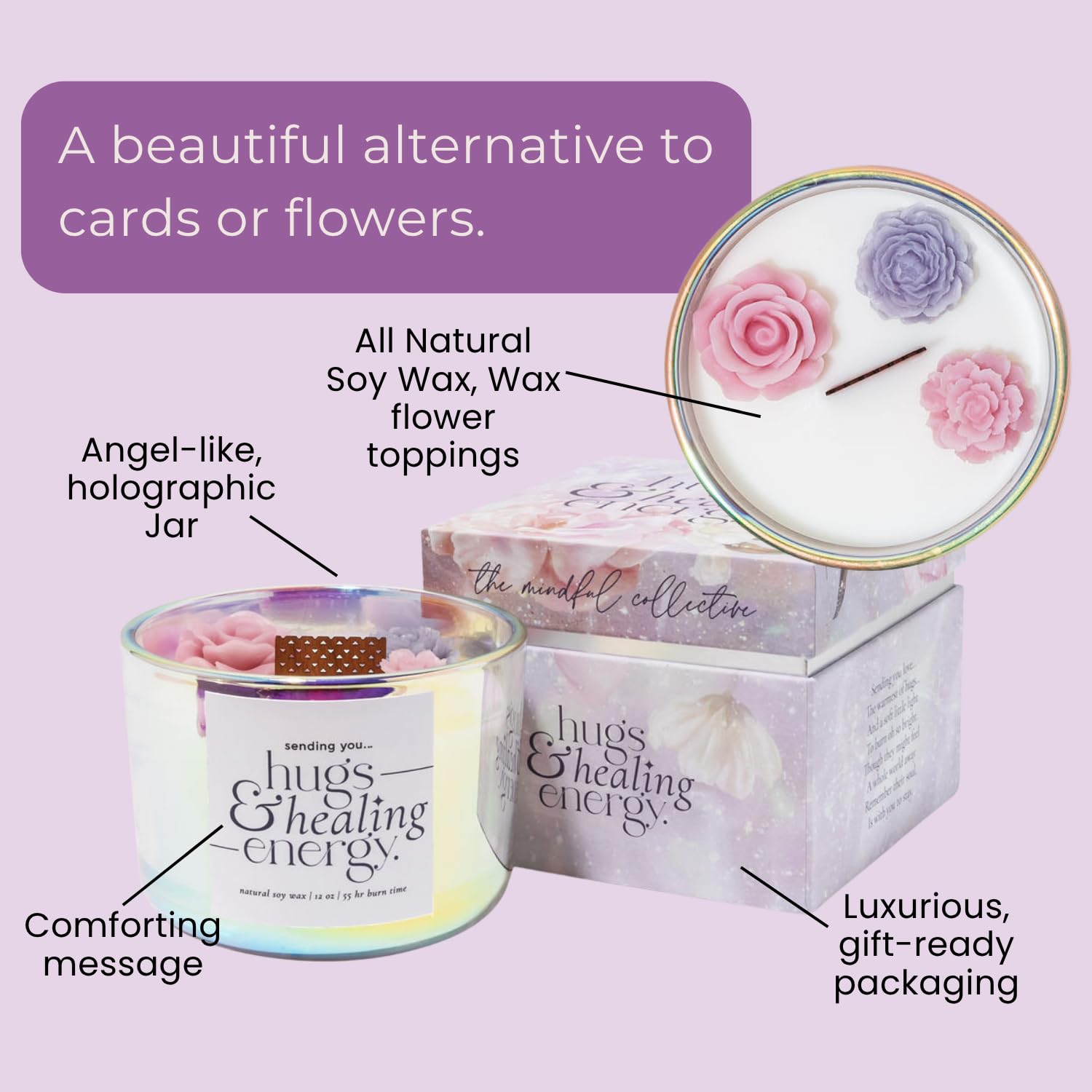 THE MINDFUL COLLECTIVE Bougie aromathérapie apaisante: parfum discret qui apaise l'esprit.