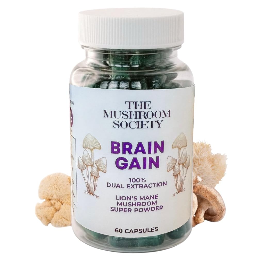 The Mushroom Society Gain Cérébral – capsules crinière de lion pour mémoire et concentration.