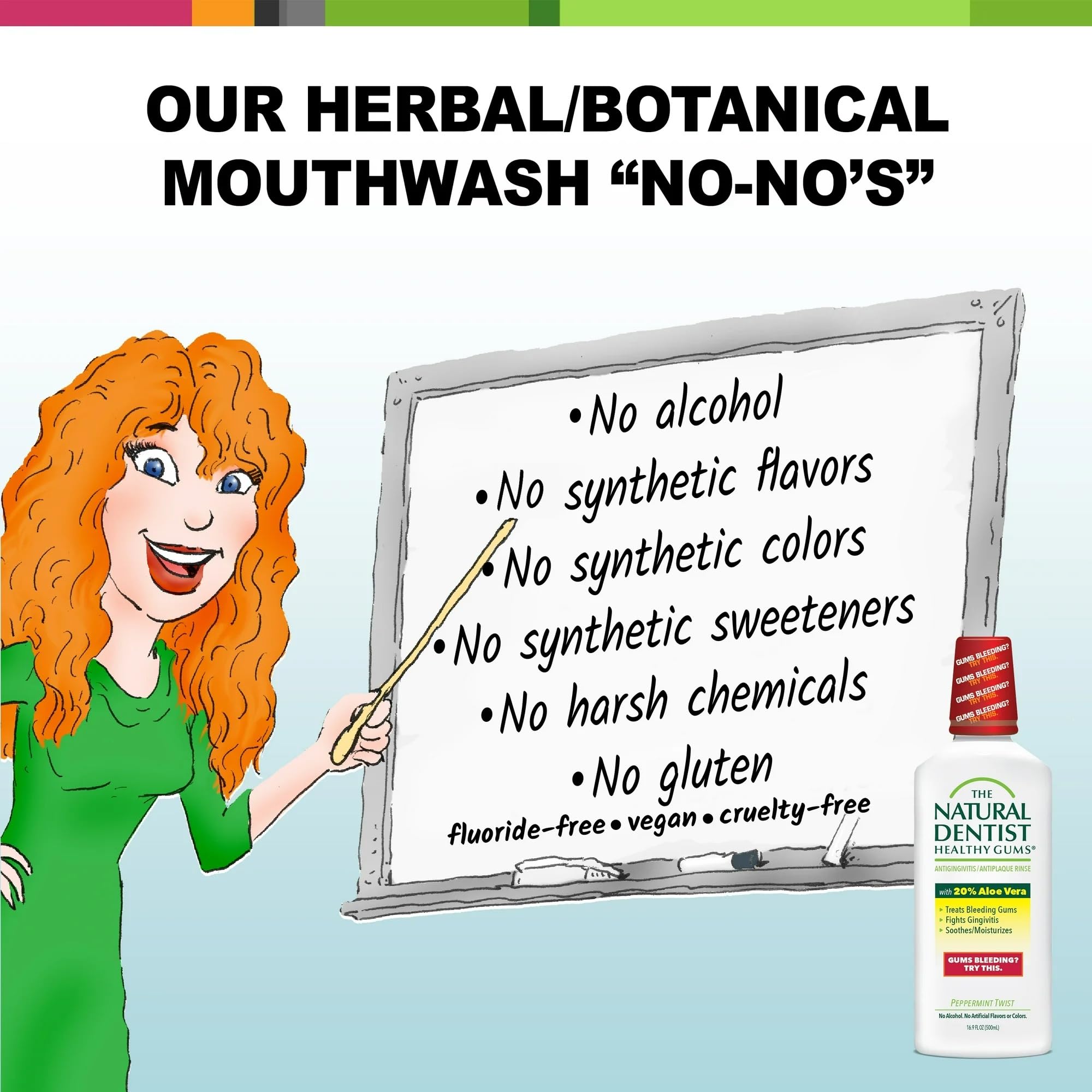 Emballage The Natural Dentist – rinçage gencives menthe