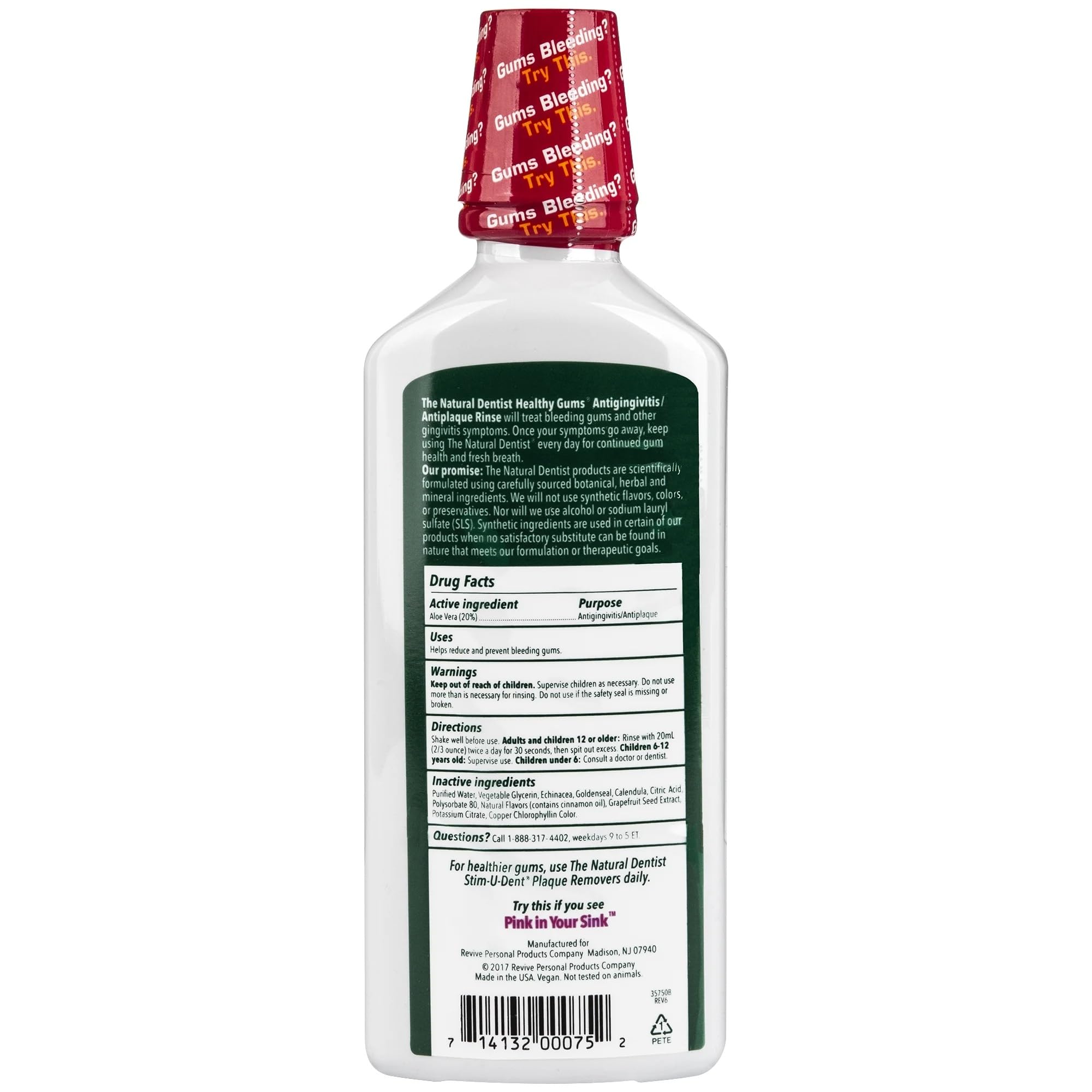 Sensation fraîche The Natural Dentist rinçage gencives menthe