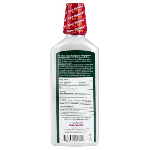 The Natural Dentist rince-gencives pour adultes 12+, flacon pratique et sans alcool.