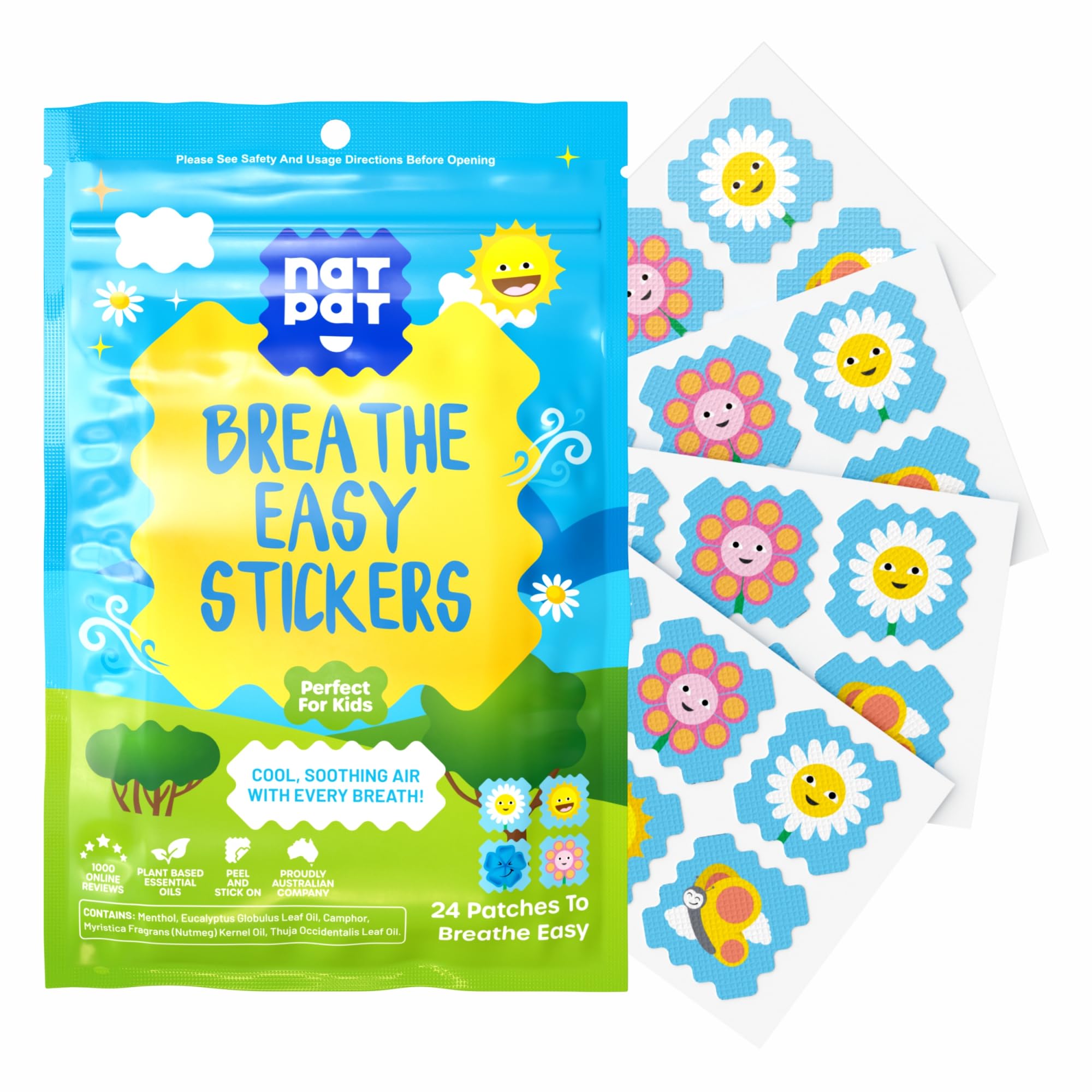 NATPAT Autocollant Respiration Facile pour enfants, respiration plus libre au quotidien.
