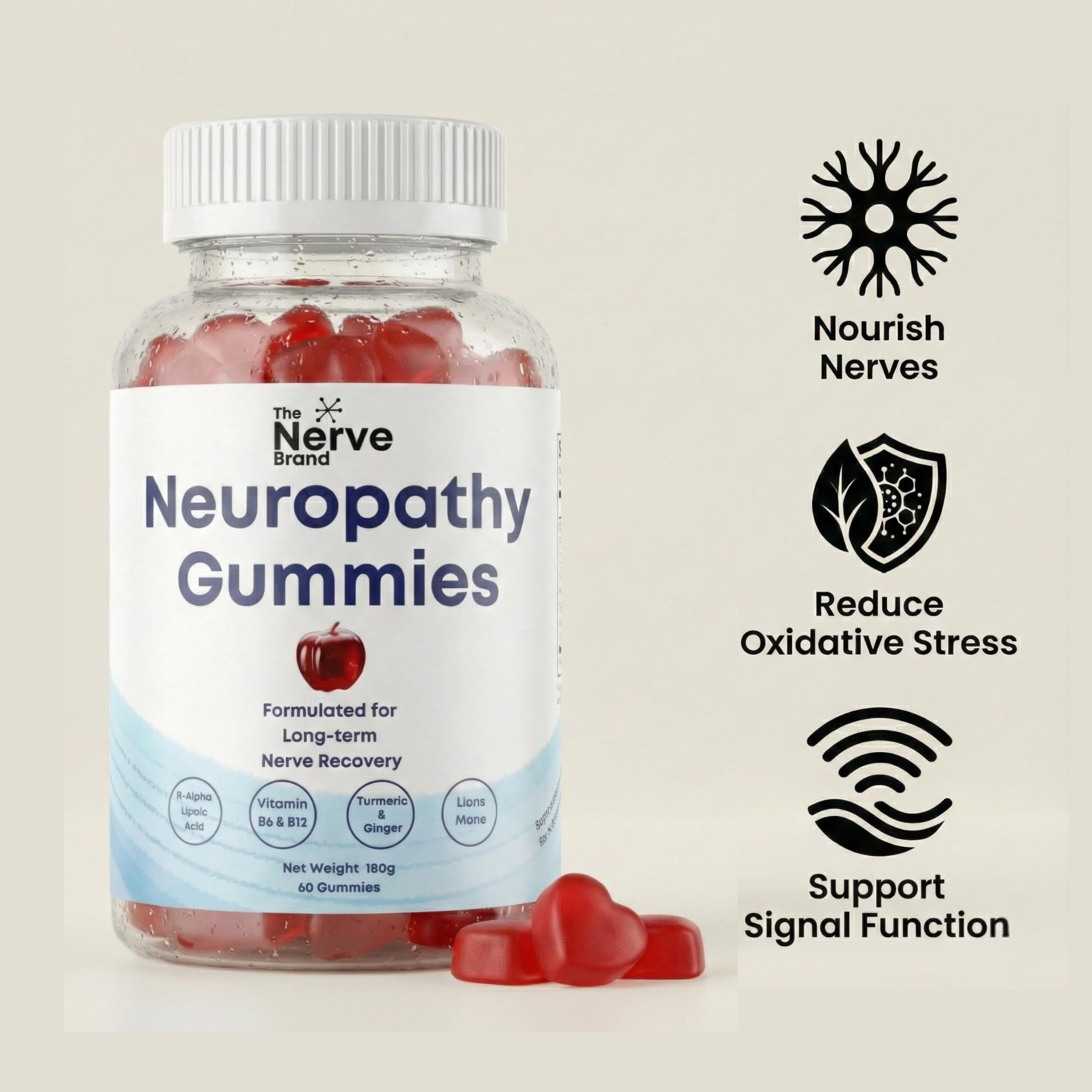 Gummies The Nerve Brand avec adaptogènes pour équilibre et énergie.