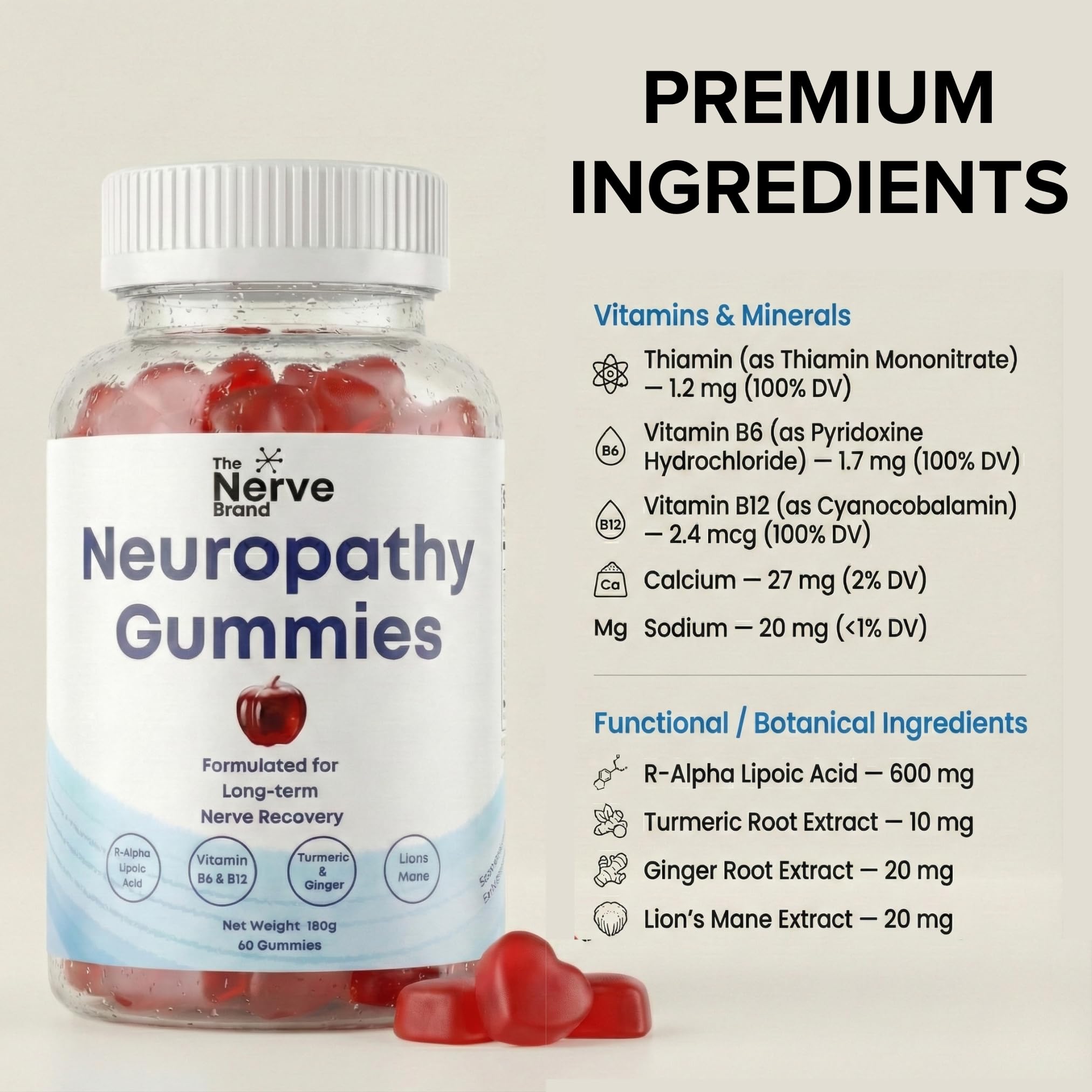 Gummies The Nerve Brand faciles à prendre dans la routine du matin.