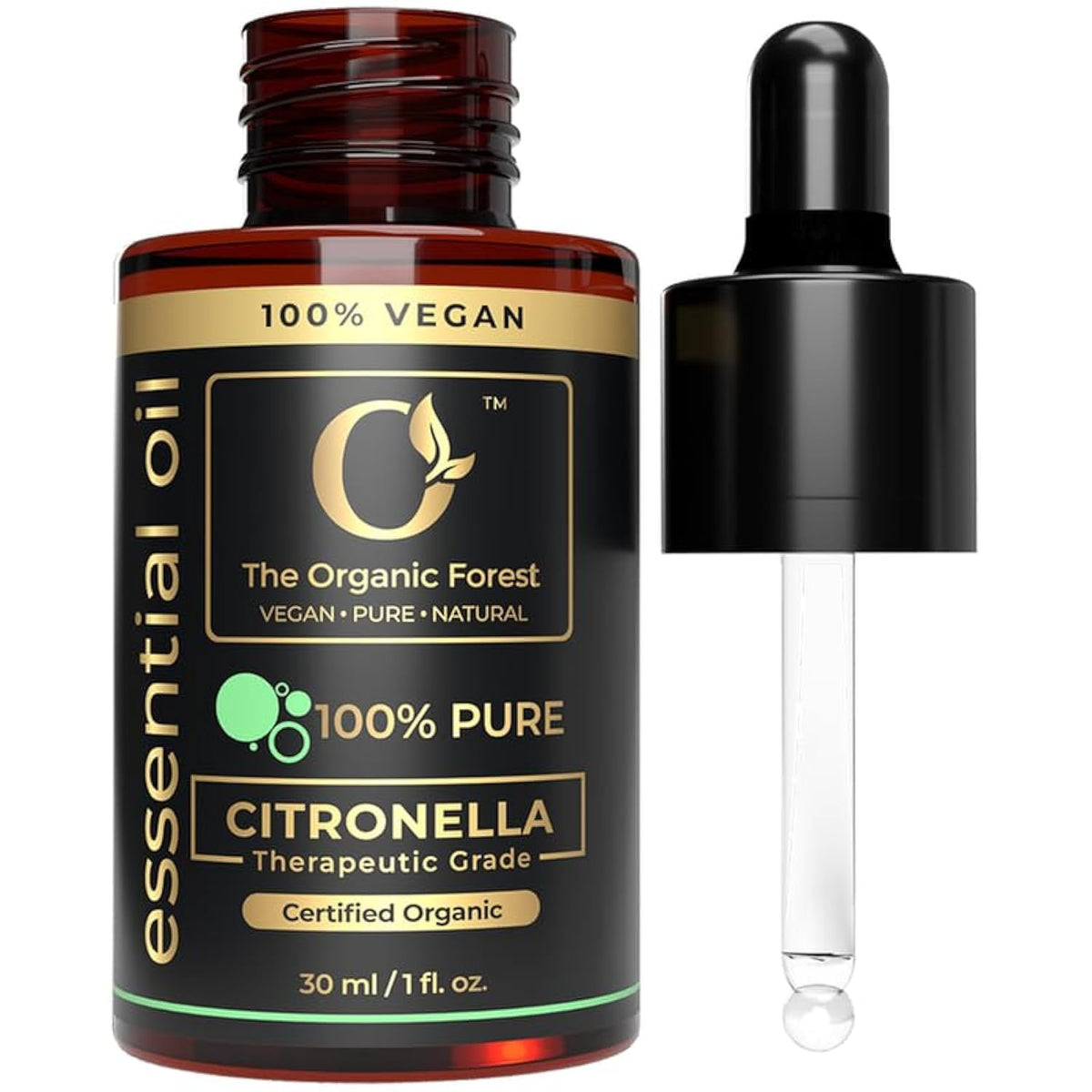 The Organic Forest huile citronnelle pure, diffuseur: ambiance rafraîchissante et naturelle.