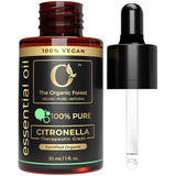 The Organic Forest huile citronnelle pure, diffuseur: ambiance rafraîchissante et naturelle.