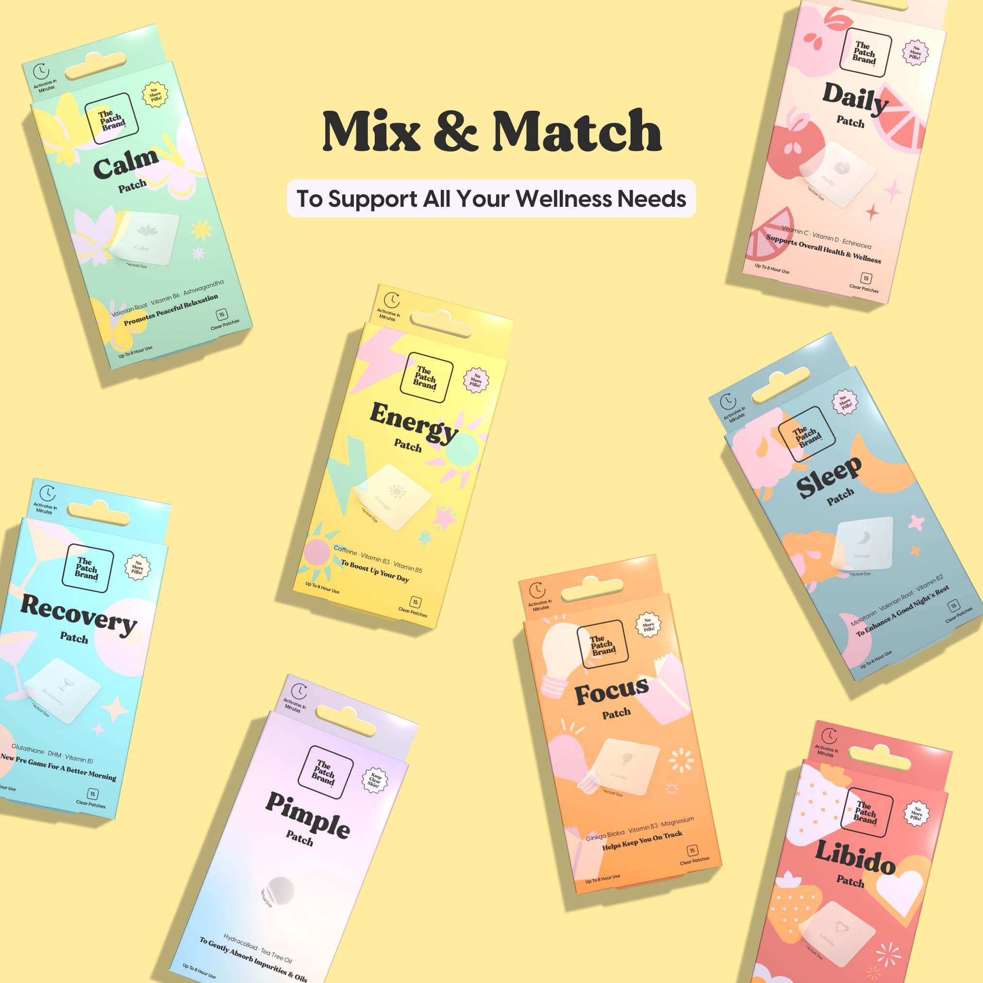 The Patch Brand Energy Patches absorption supérieure et libération continue des actifs