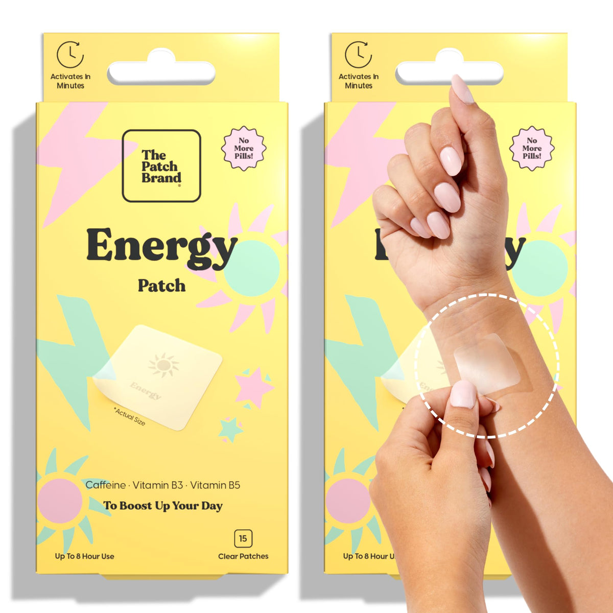 The Patch Brand Energy Patches emballage clair et prêt à l'emploi