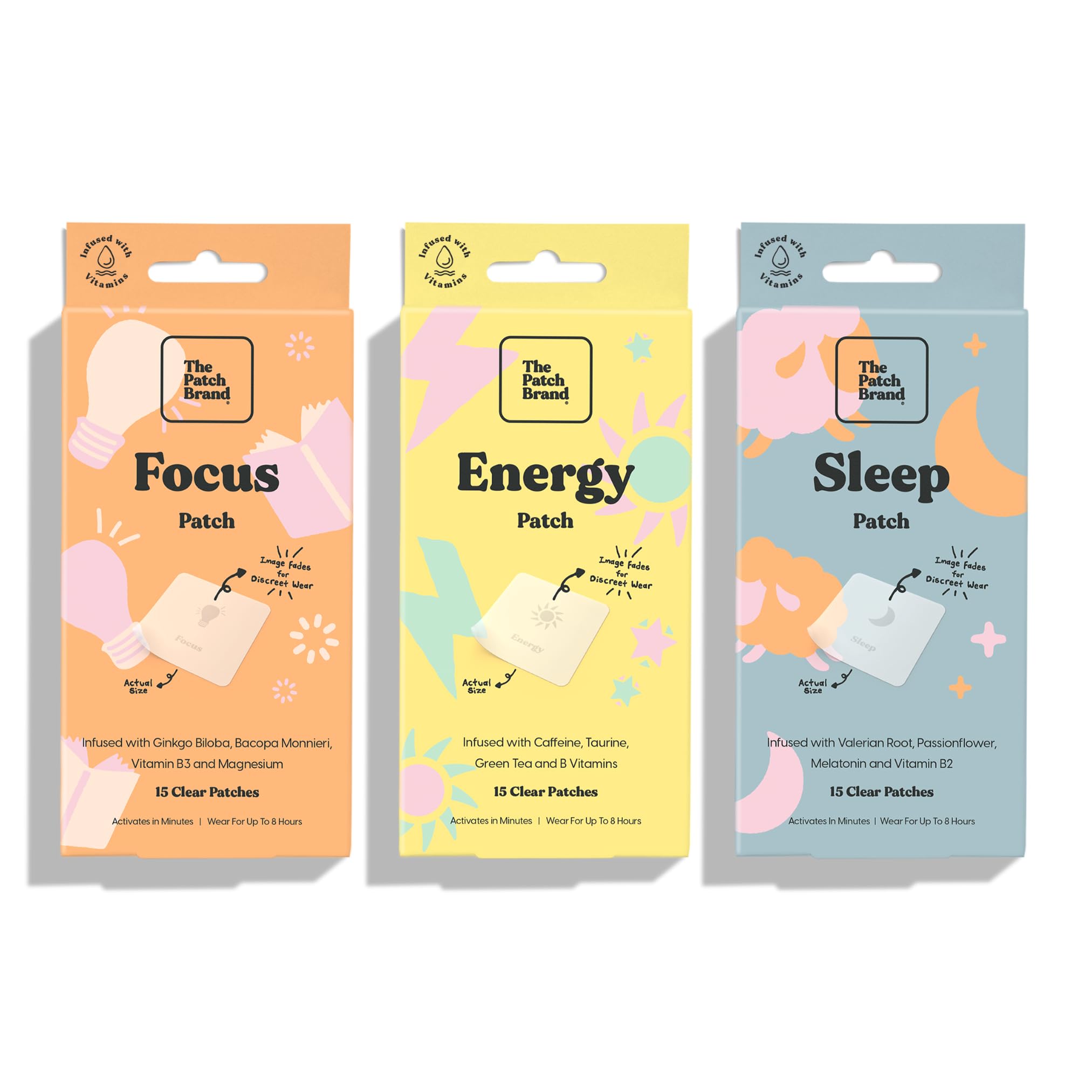 Patch The Patch Brand, patchs de bien-être, absorption continue pour soutenir l'énergie tout au long de la journée.