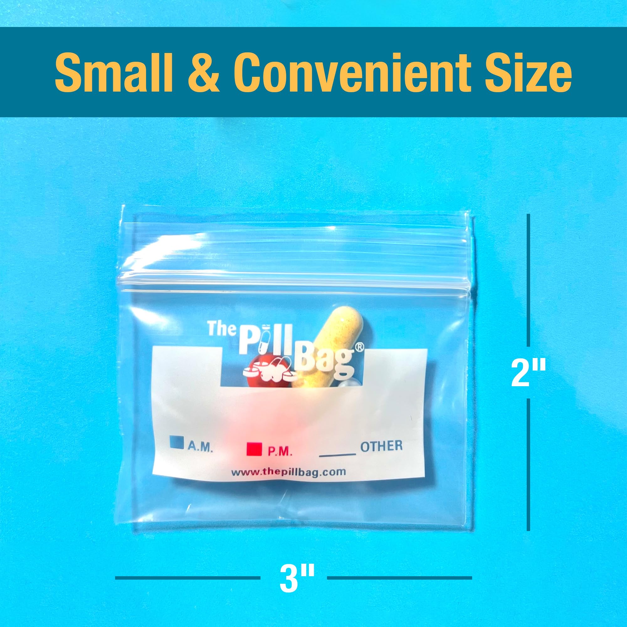 The Pill Bag étiquettes AM/PM pour identifier rapidement vos doses.