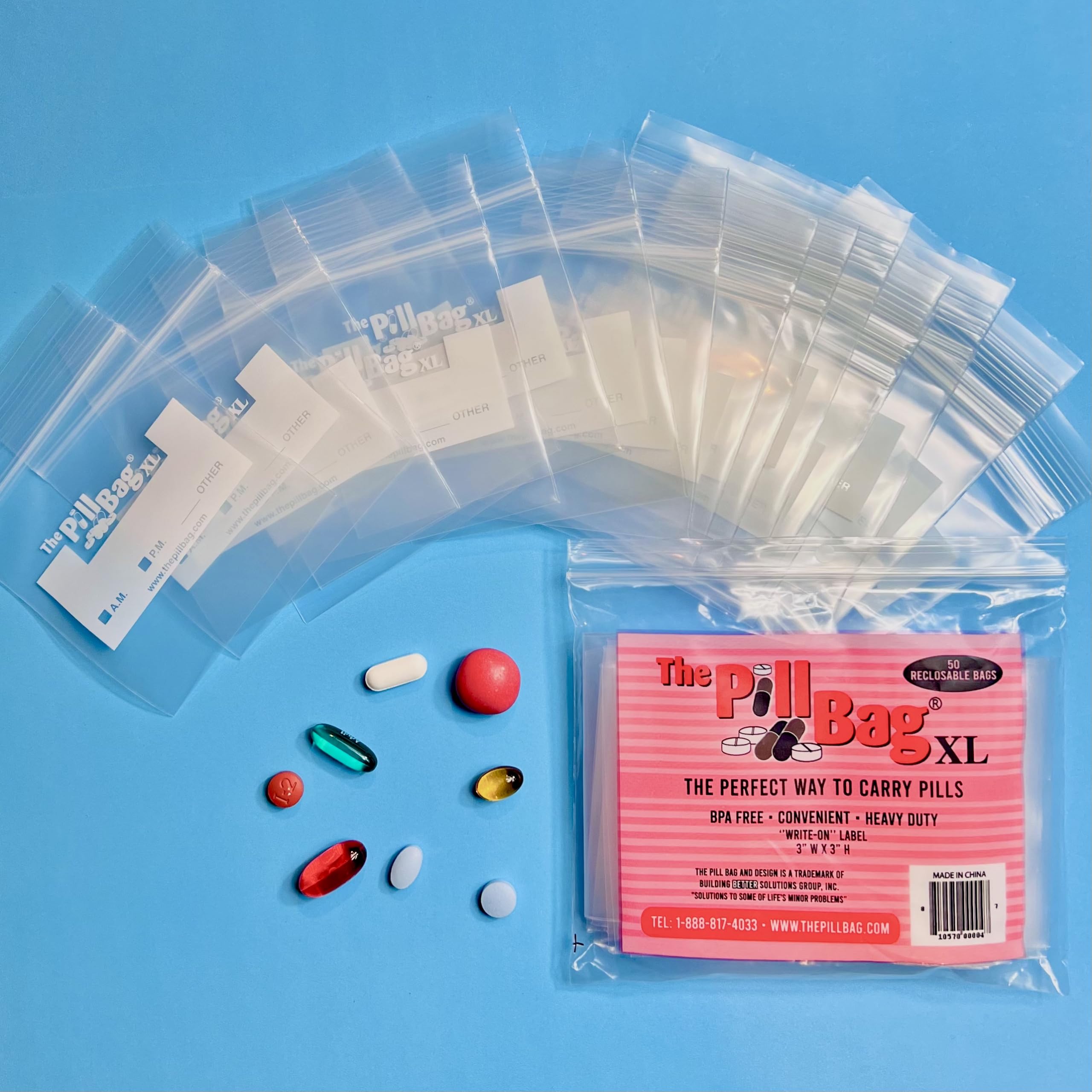 The Pill Bag sachets réutilisables pour pilules et gummies