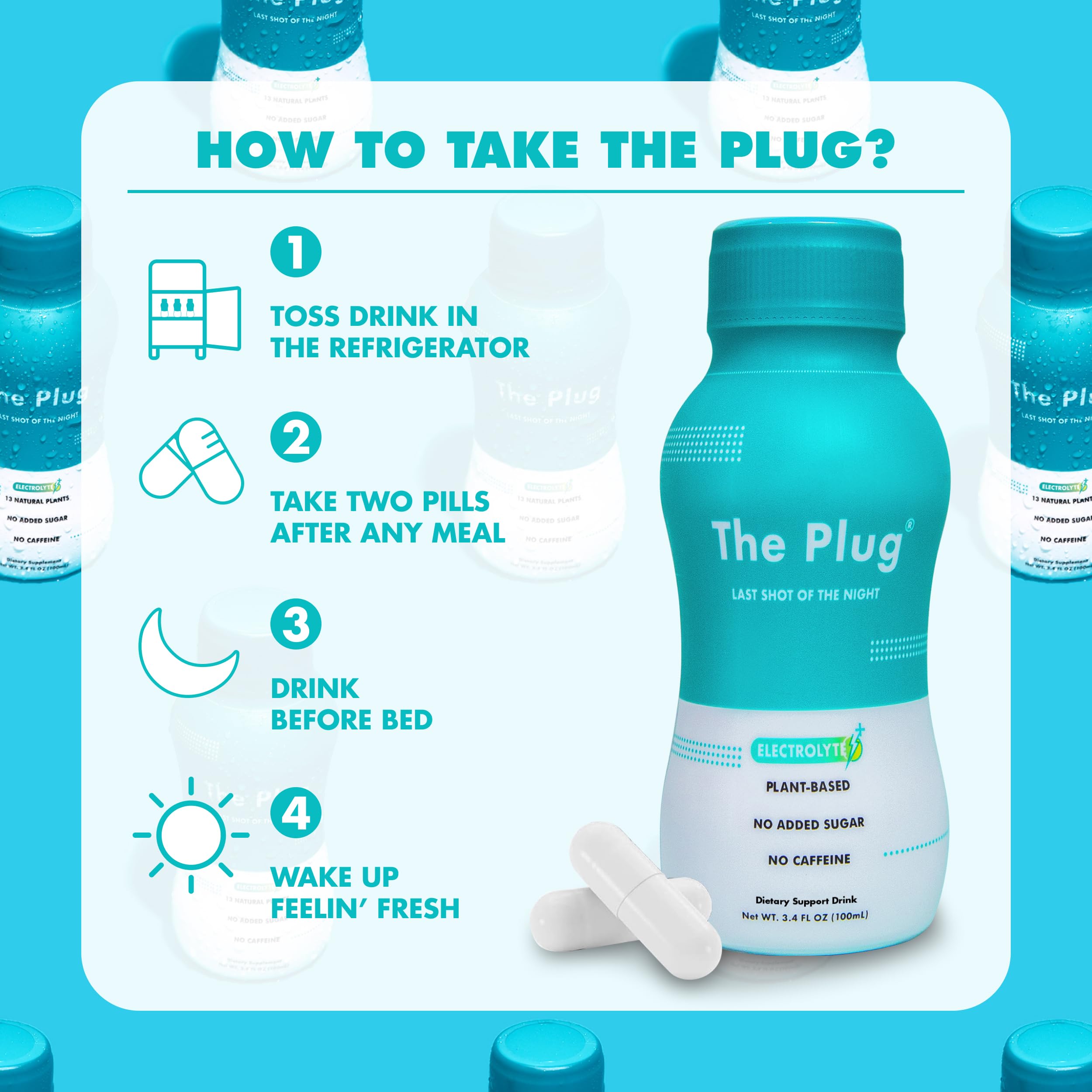 The Plug Électrolyte Sans Sucre – Hydratation légère sans sucre ajouté.