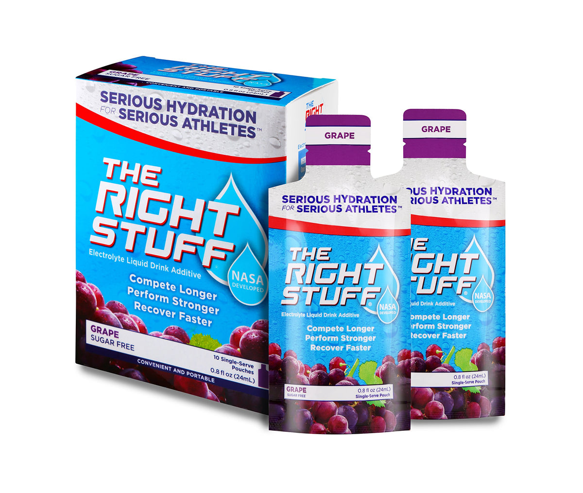 The Right Stuff sachets goût raisin pour une hydratation pratique pendant l entraînement