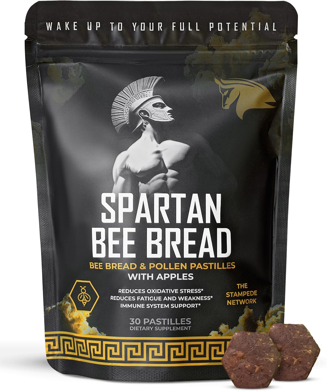 Spartan Bee Bread Chewables, conditionnement pratique pour usage quotidien.