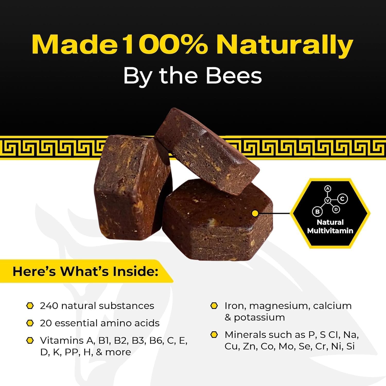 Spartan Bee Bread Chewables, portion généreuse pour routine journalière.