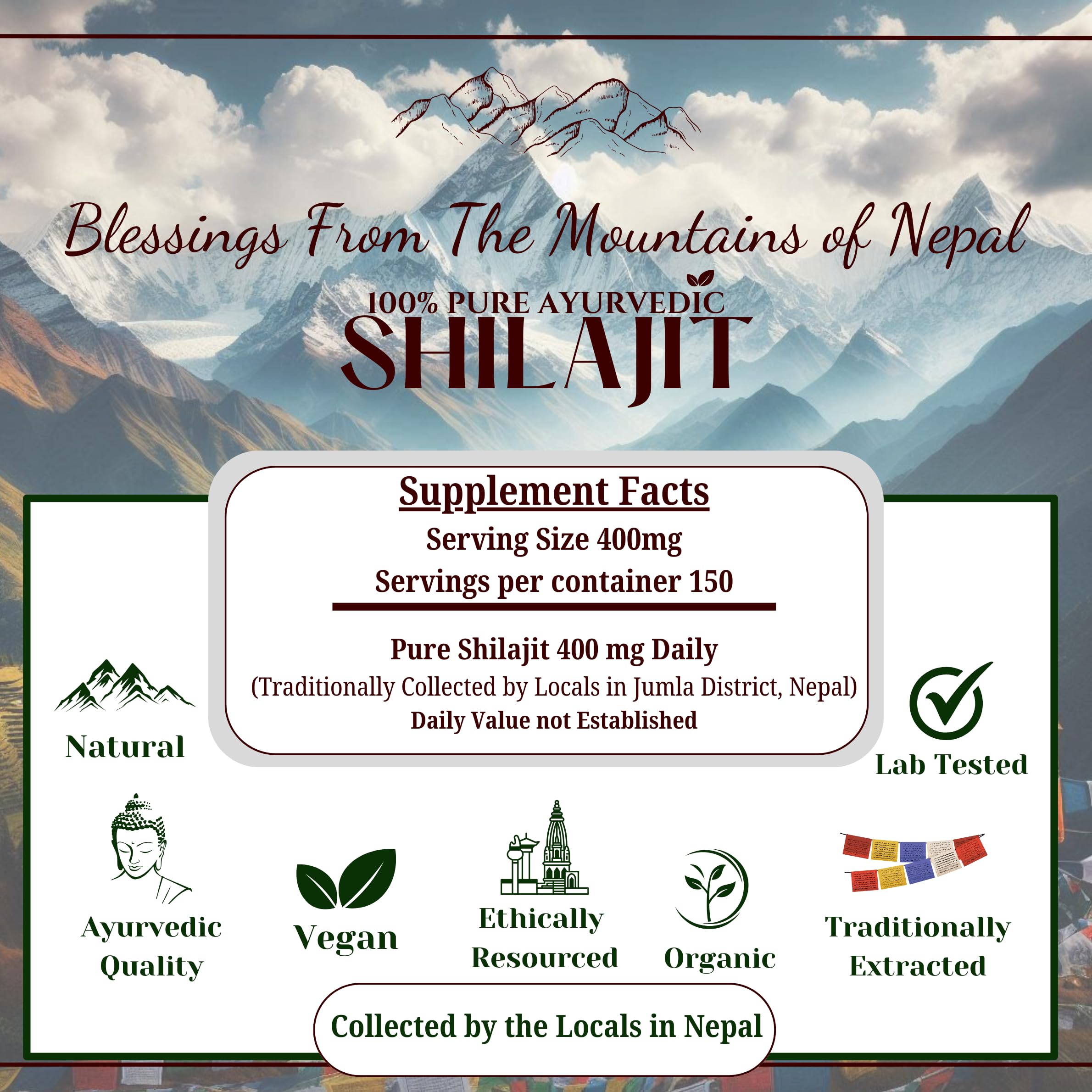 The Swayambhu Shilajit résine népalaise cueillie à la main par des artisans.