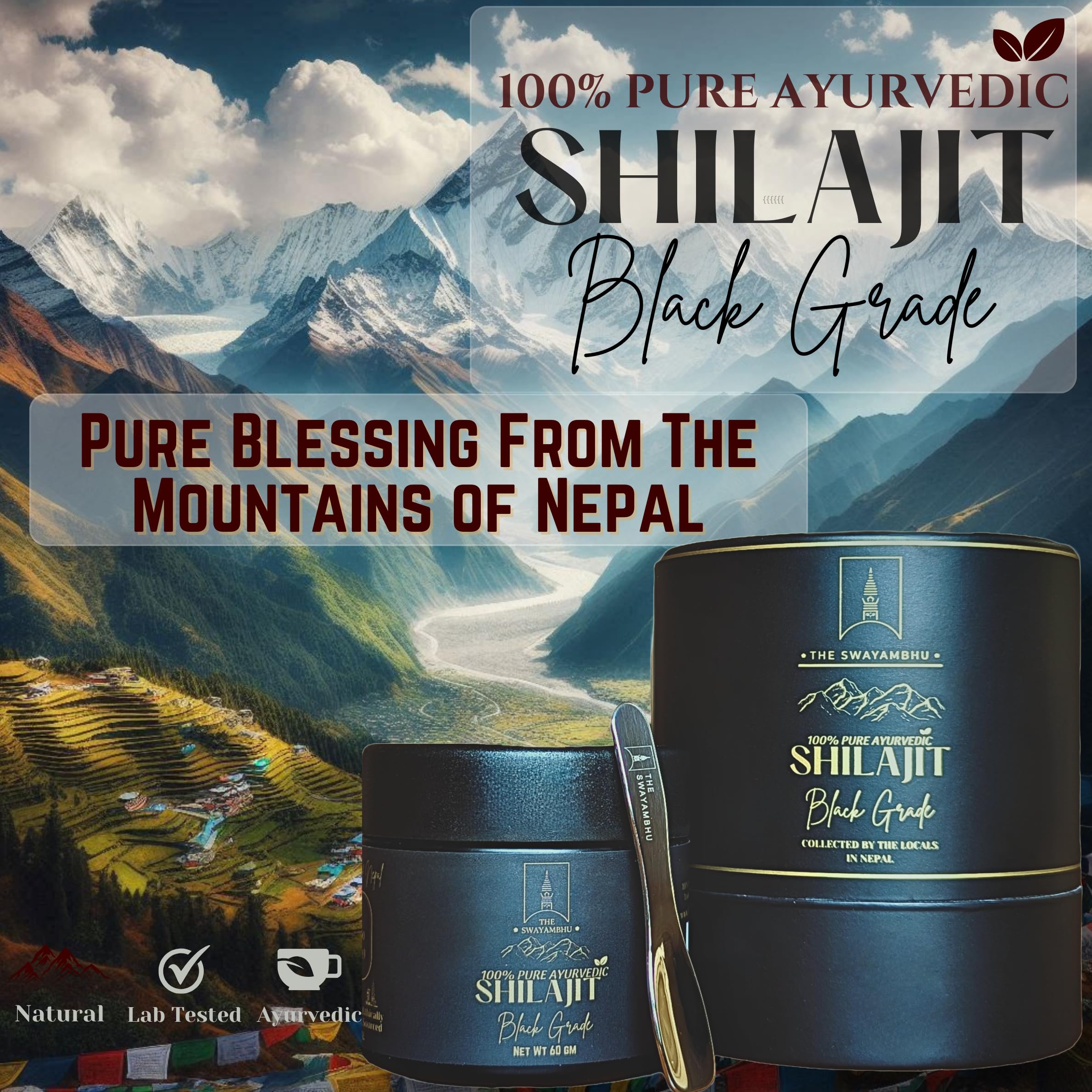 The Swayambhu Shilajit résine infusée au miel, goût doux et équilibrant.